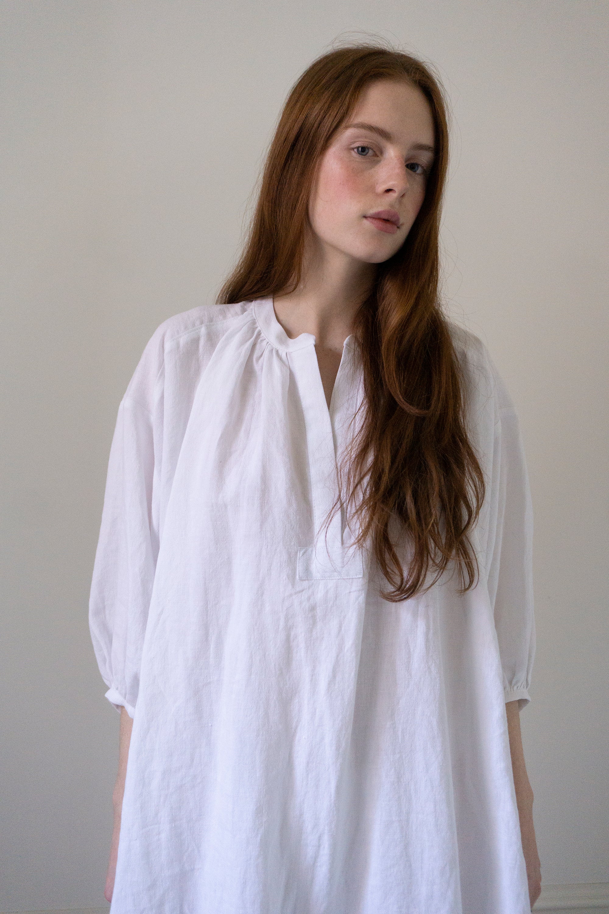Robe en lin Severine - Blanc