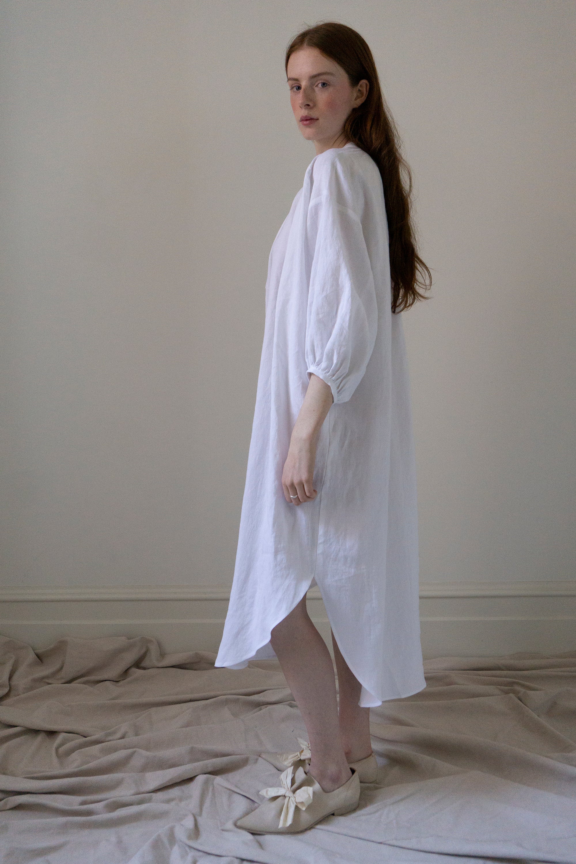 Robe en lin Severine - Blanc