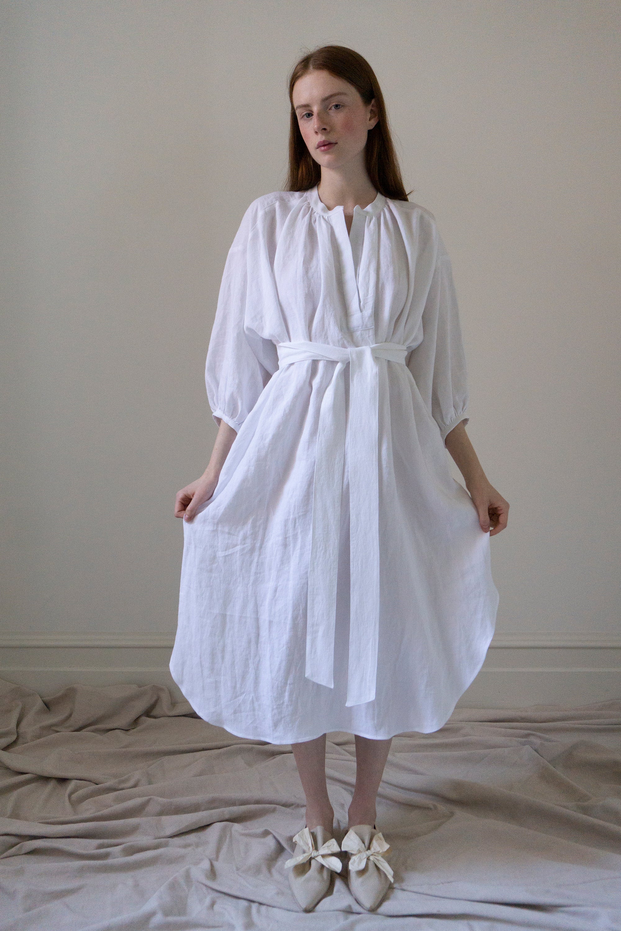 Robe en lin Severine - Blanc