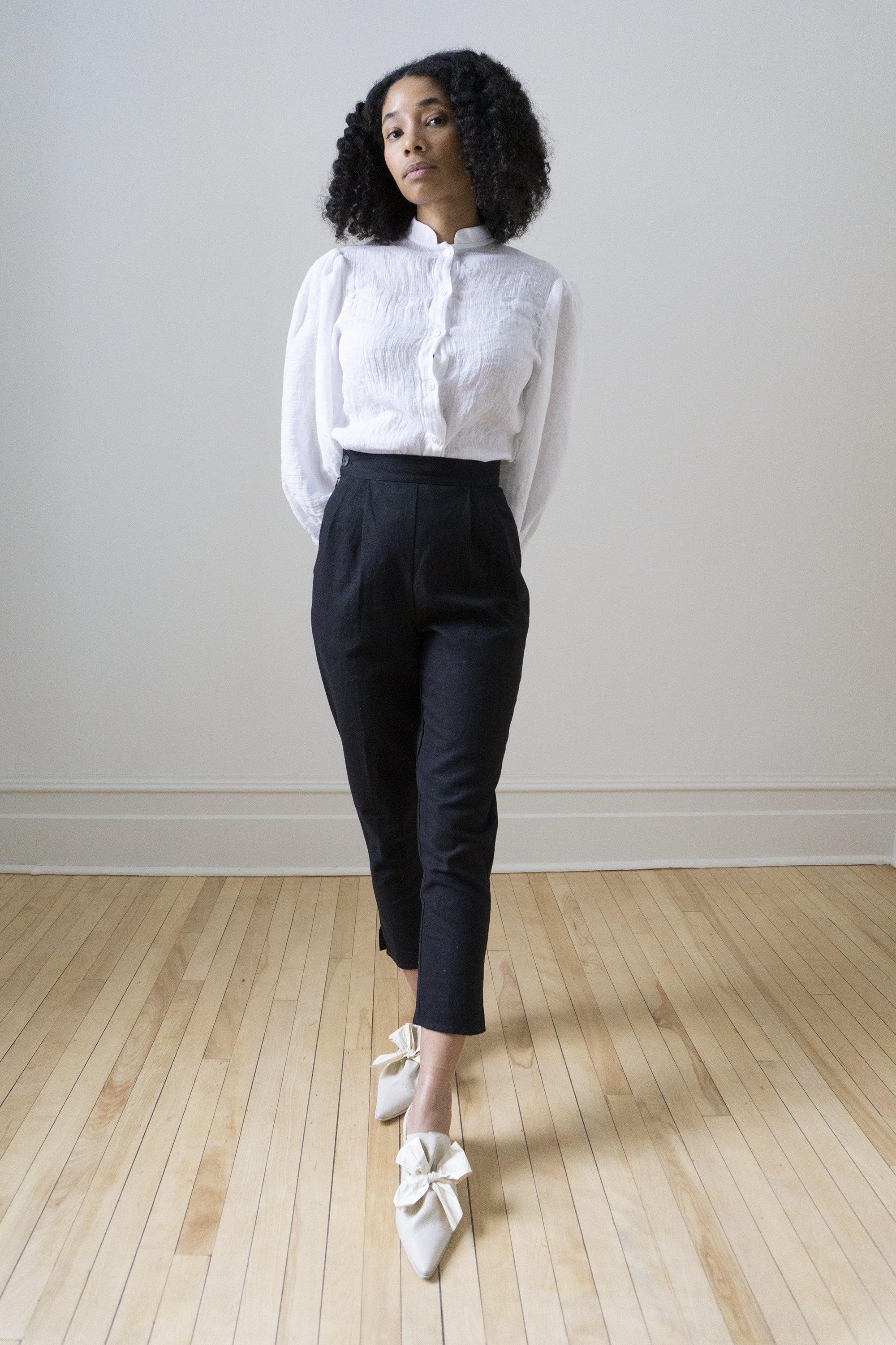 Simone Linen Trousers - Black