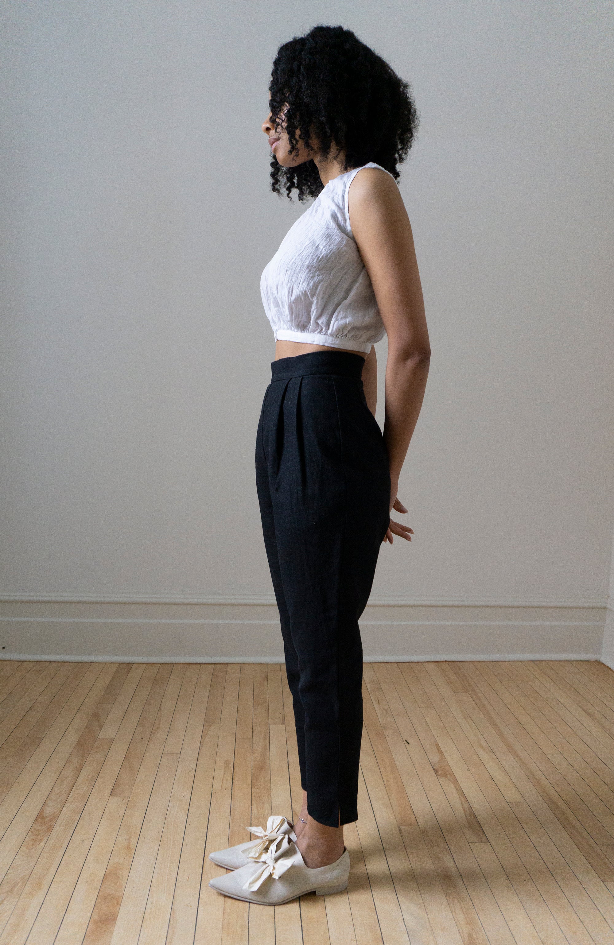 Simone Linen Trousers - Black