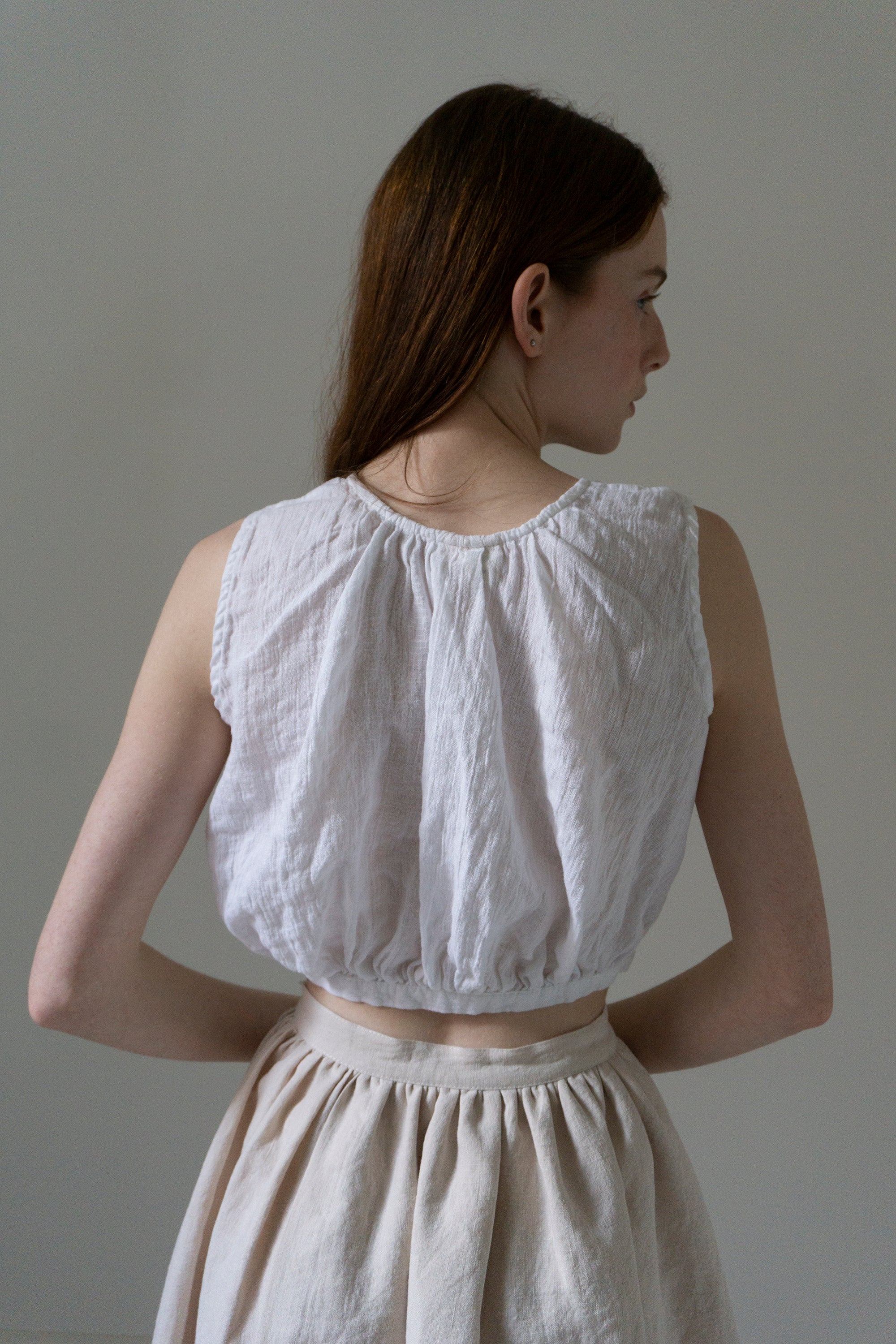 Viola Linen Top - White