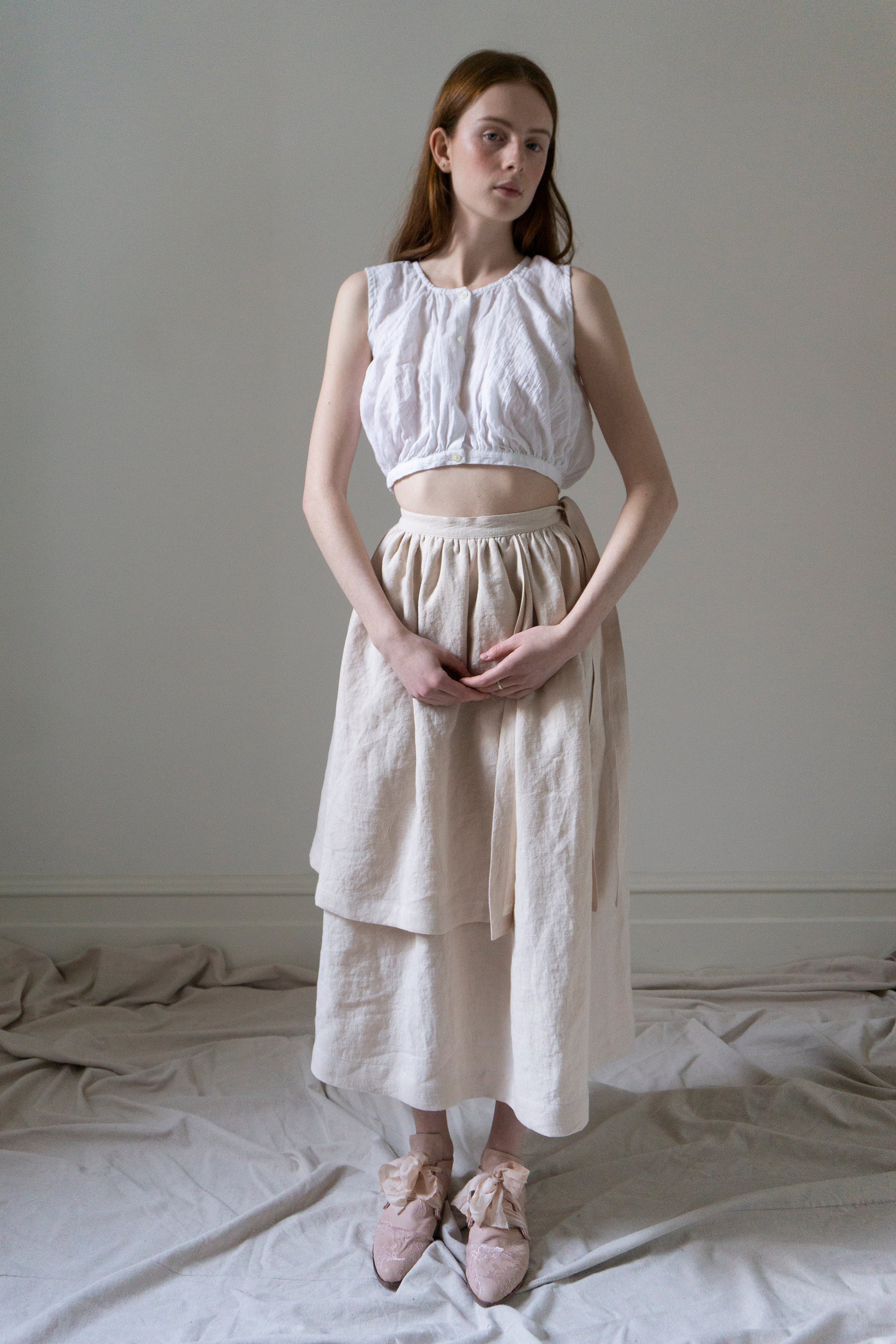 Viola Linen Top - White