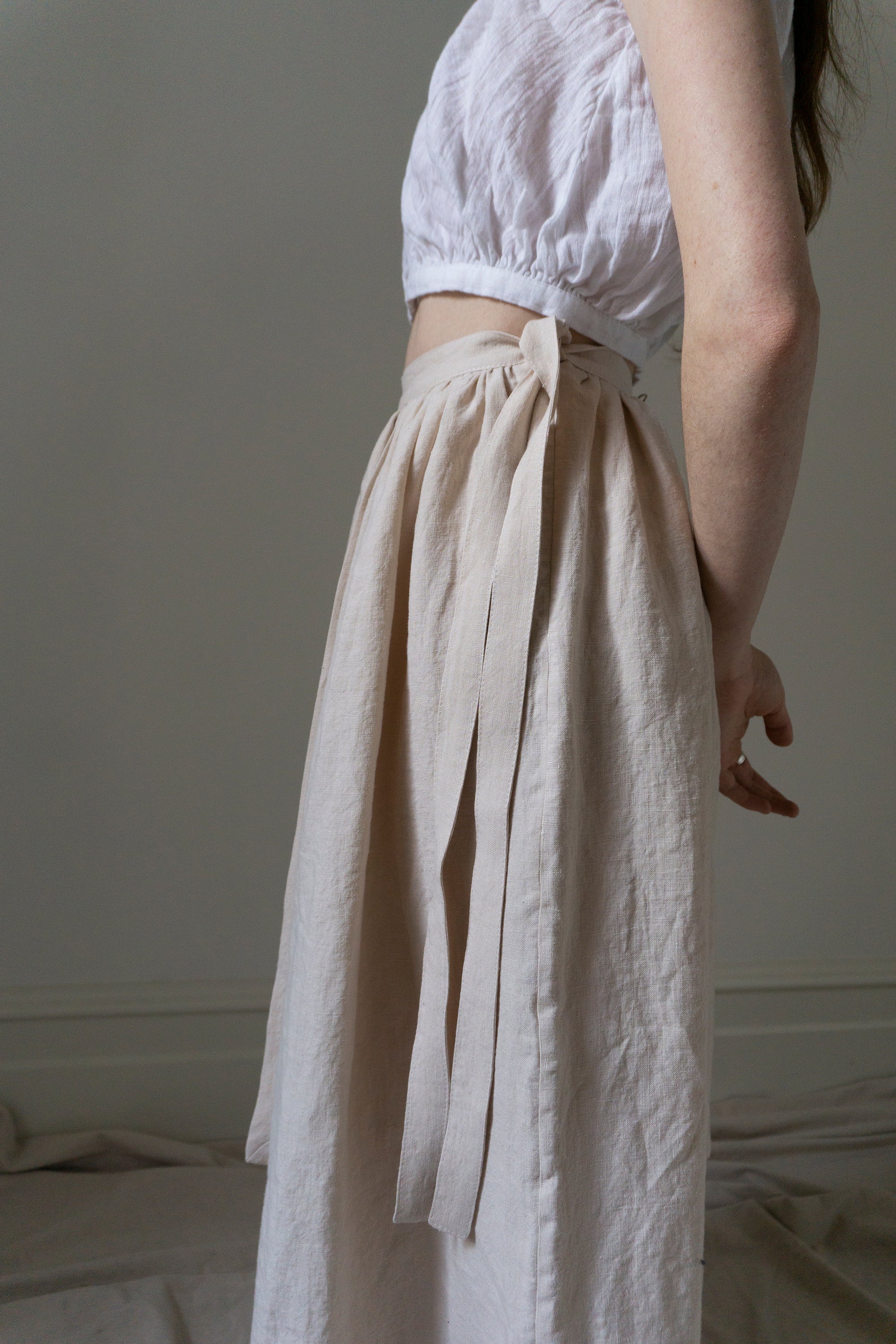 Solange Linen Skirt - Powder