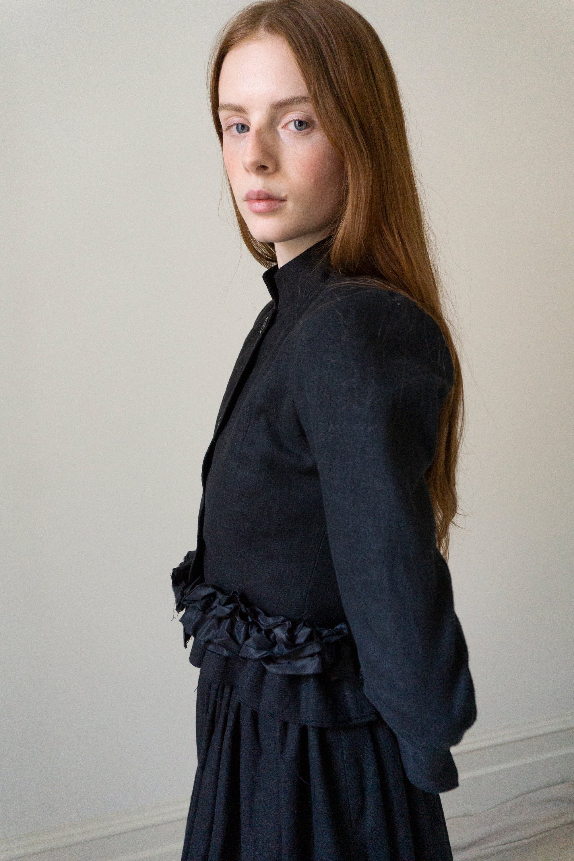 Solène linen jacket - Black