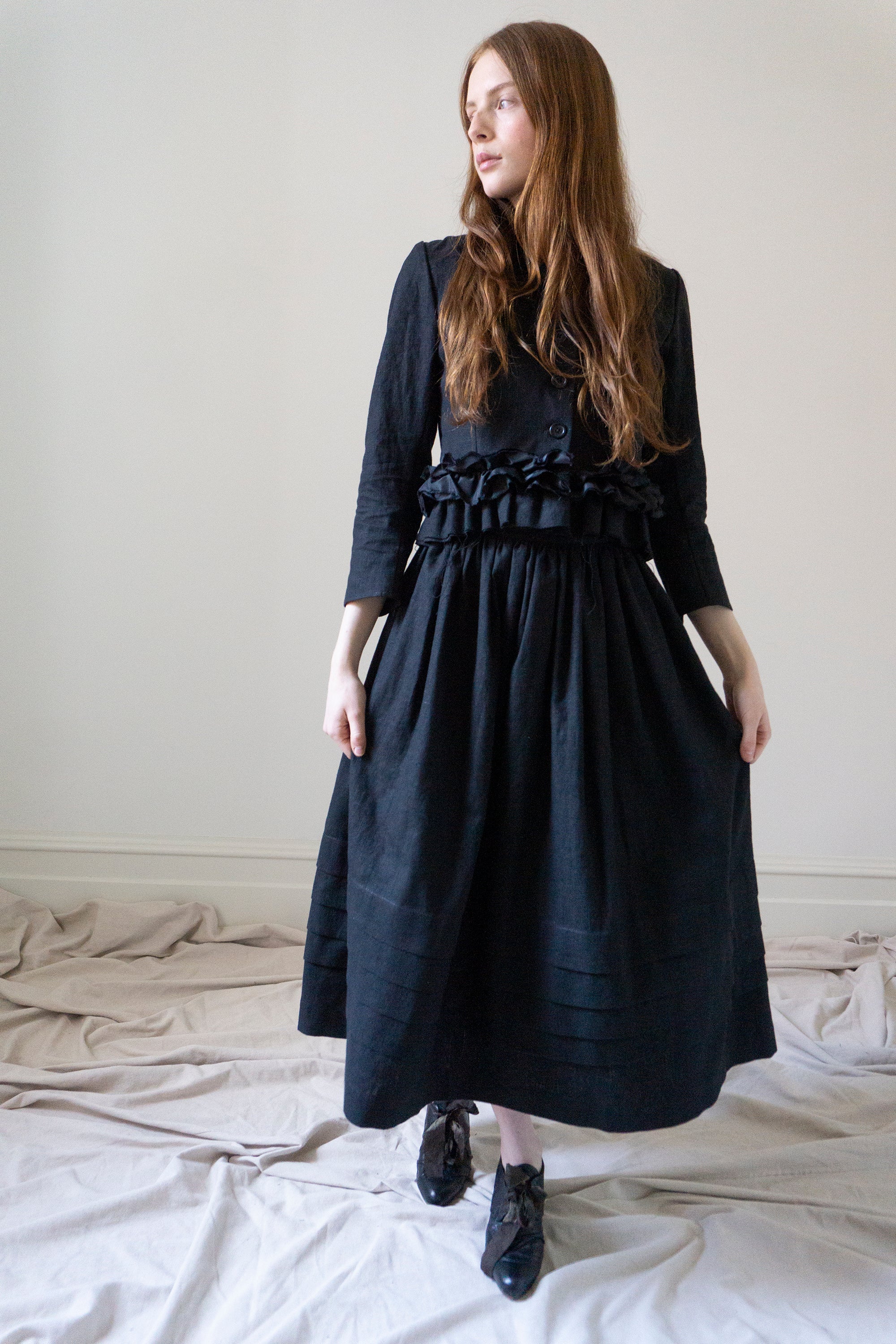 Solène linen jacket - Black