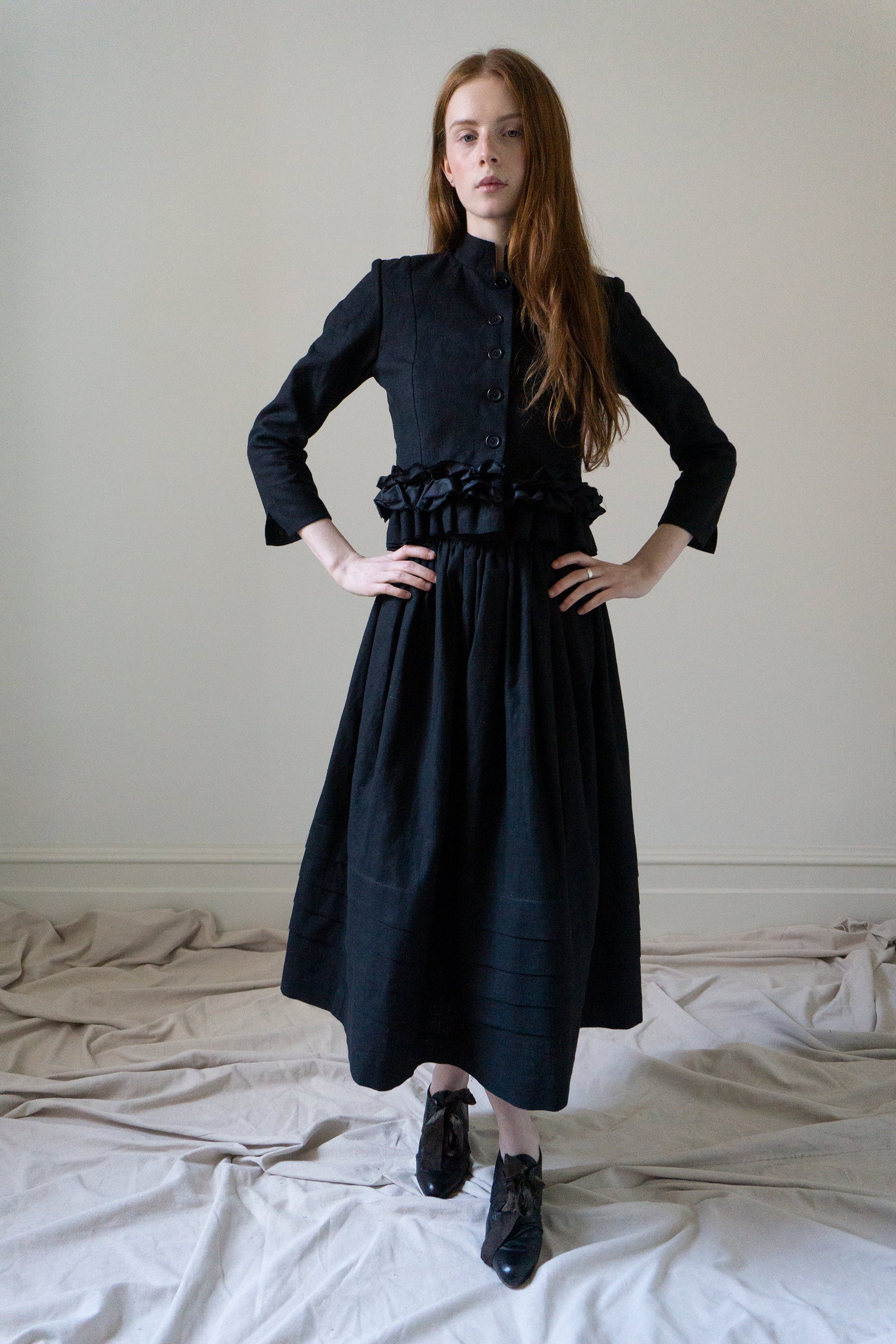 Solène linen jacket - Black