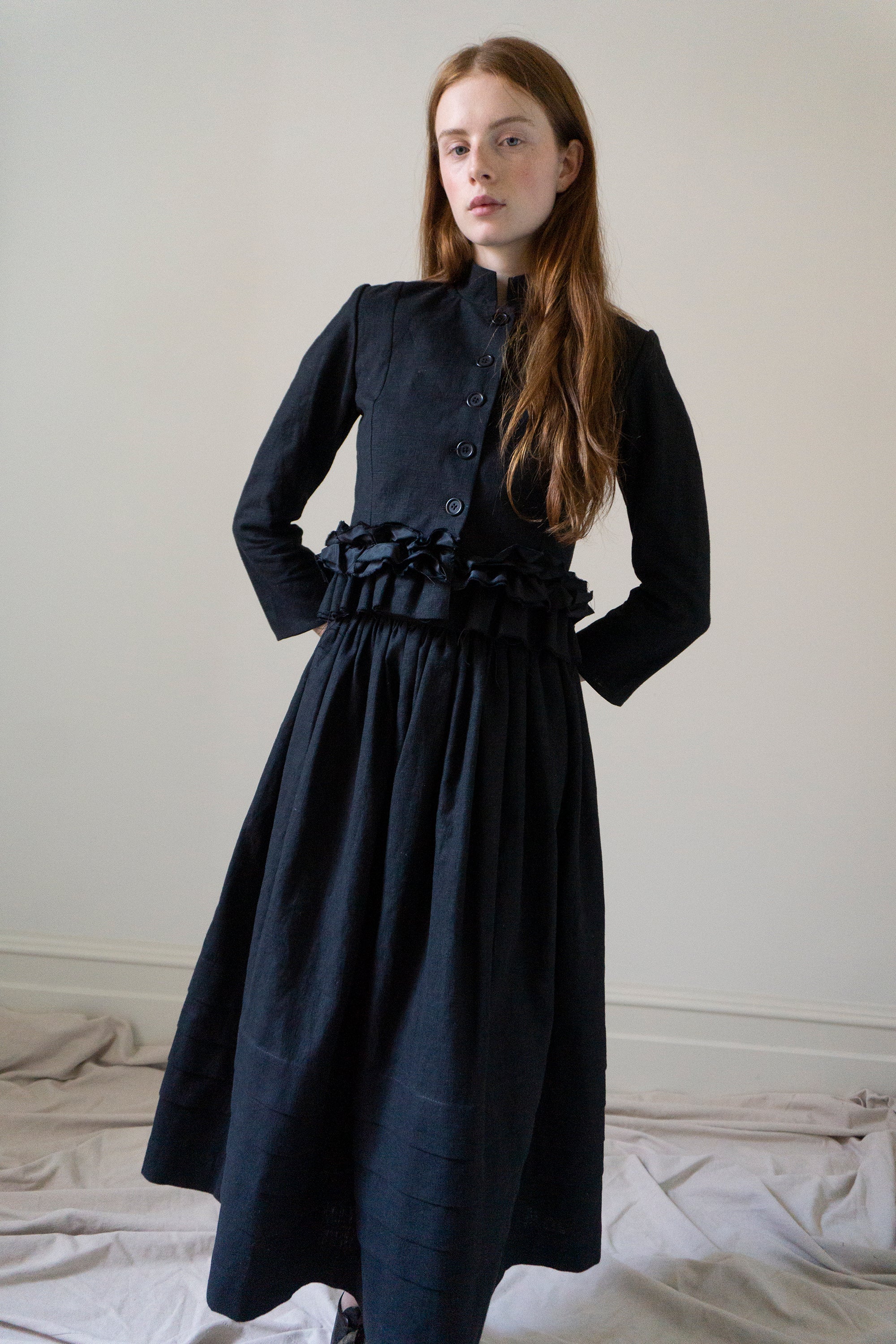 Solène linen jacket - Black