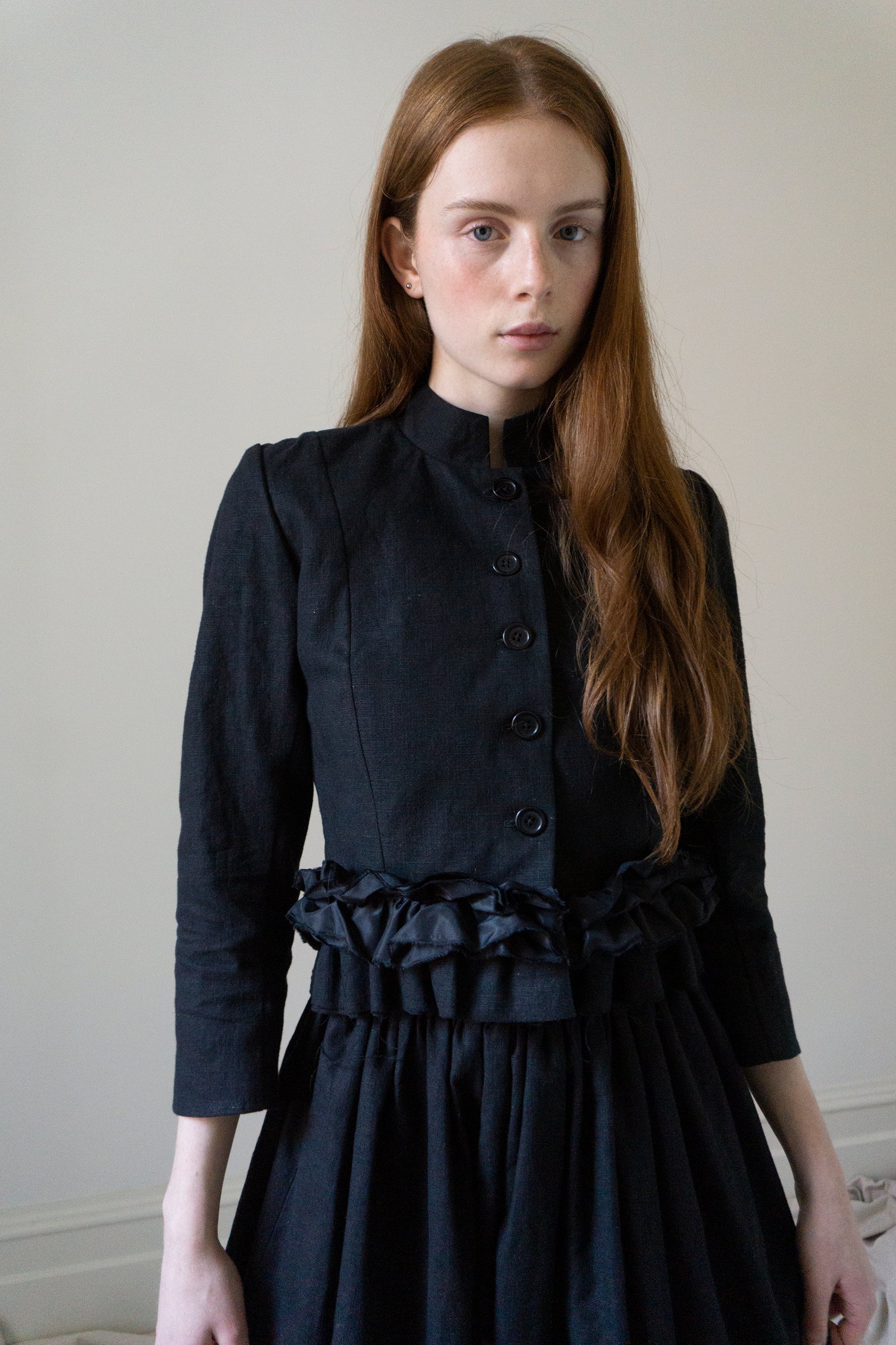 Solène linen jacket - Black