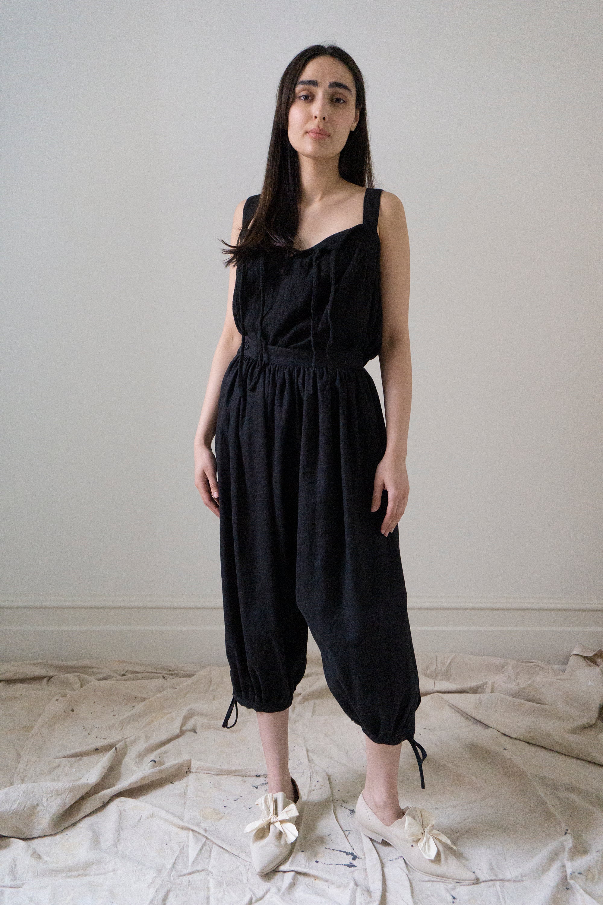 Claude Linen Top - Black *MADE TO ORDER*