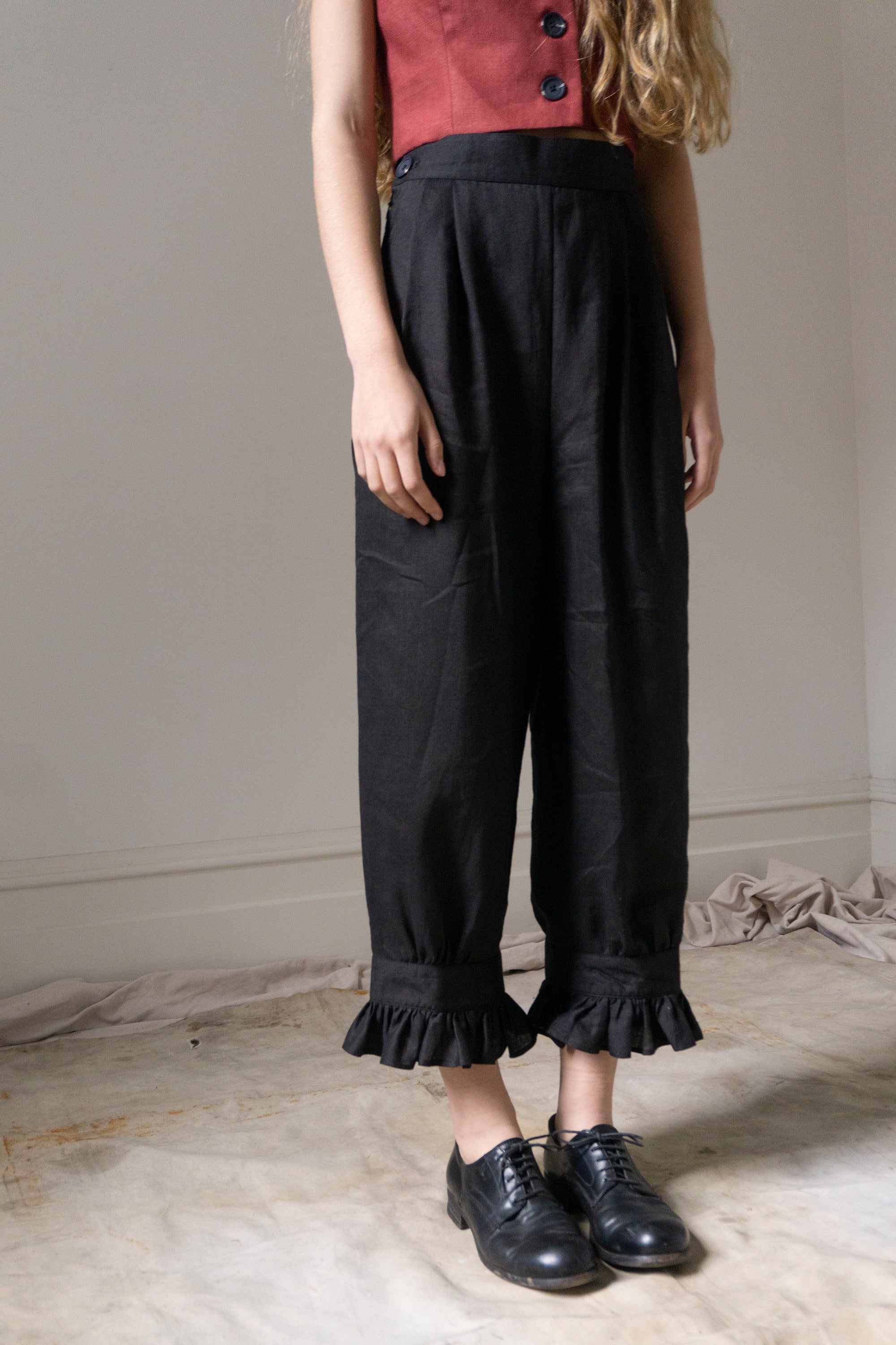 Ceres Linen Bloomers - Black