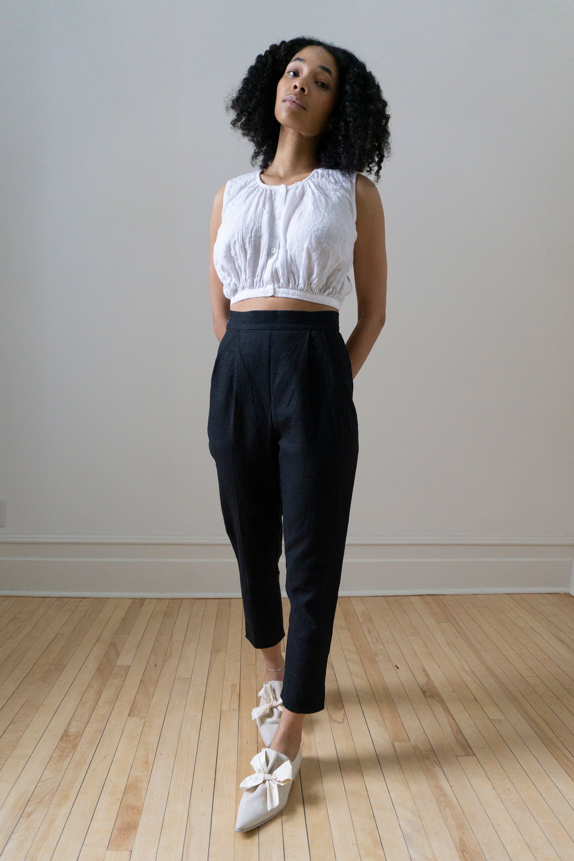 Simone Linen Trousers - Black