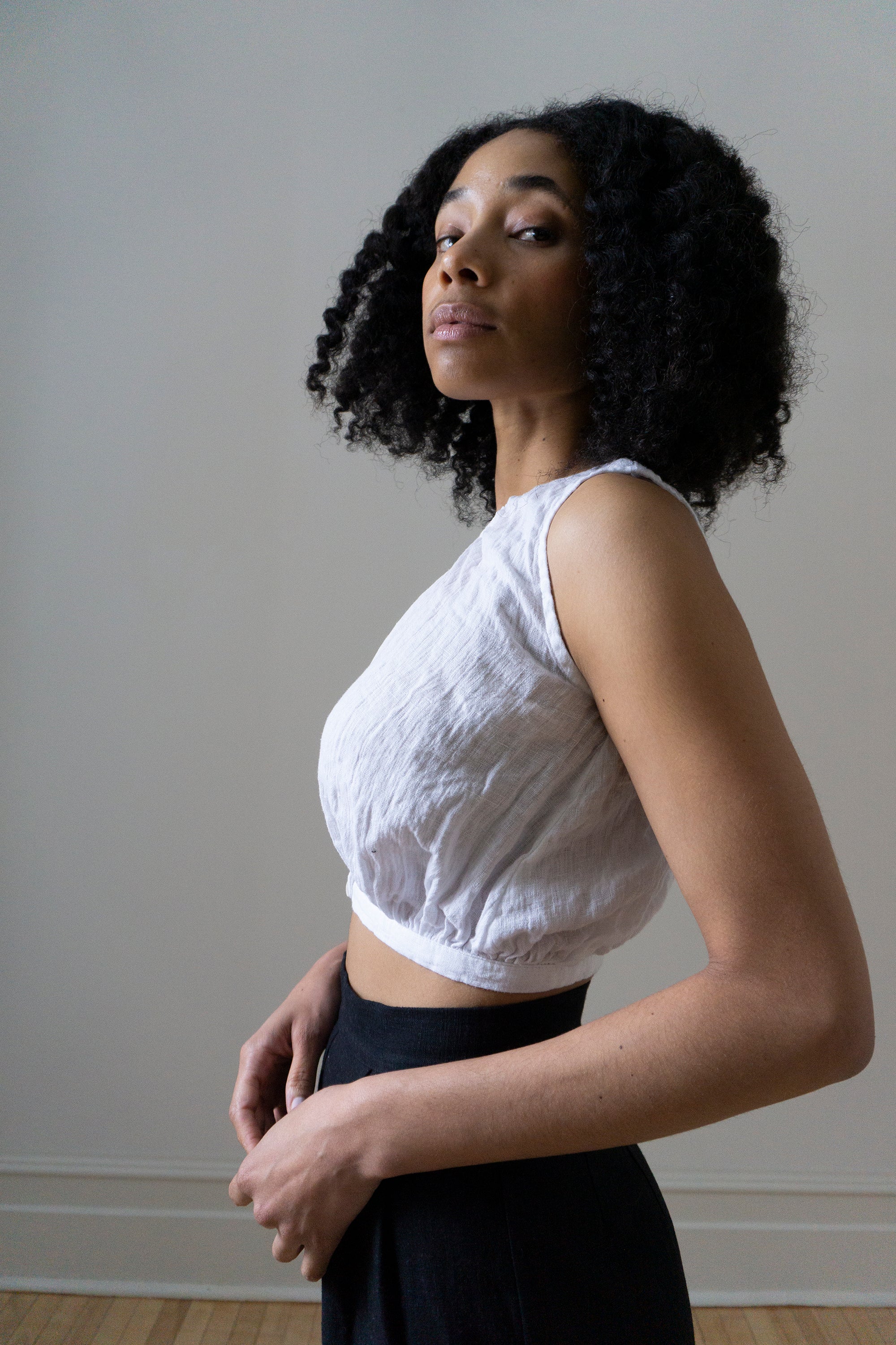Viola Linen Top - White