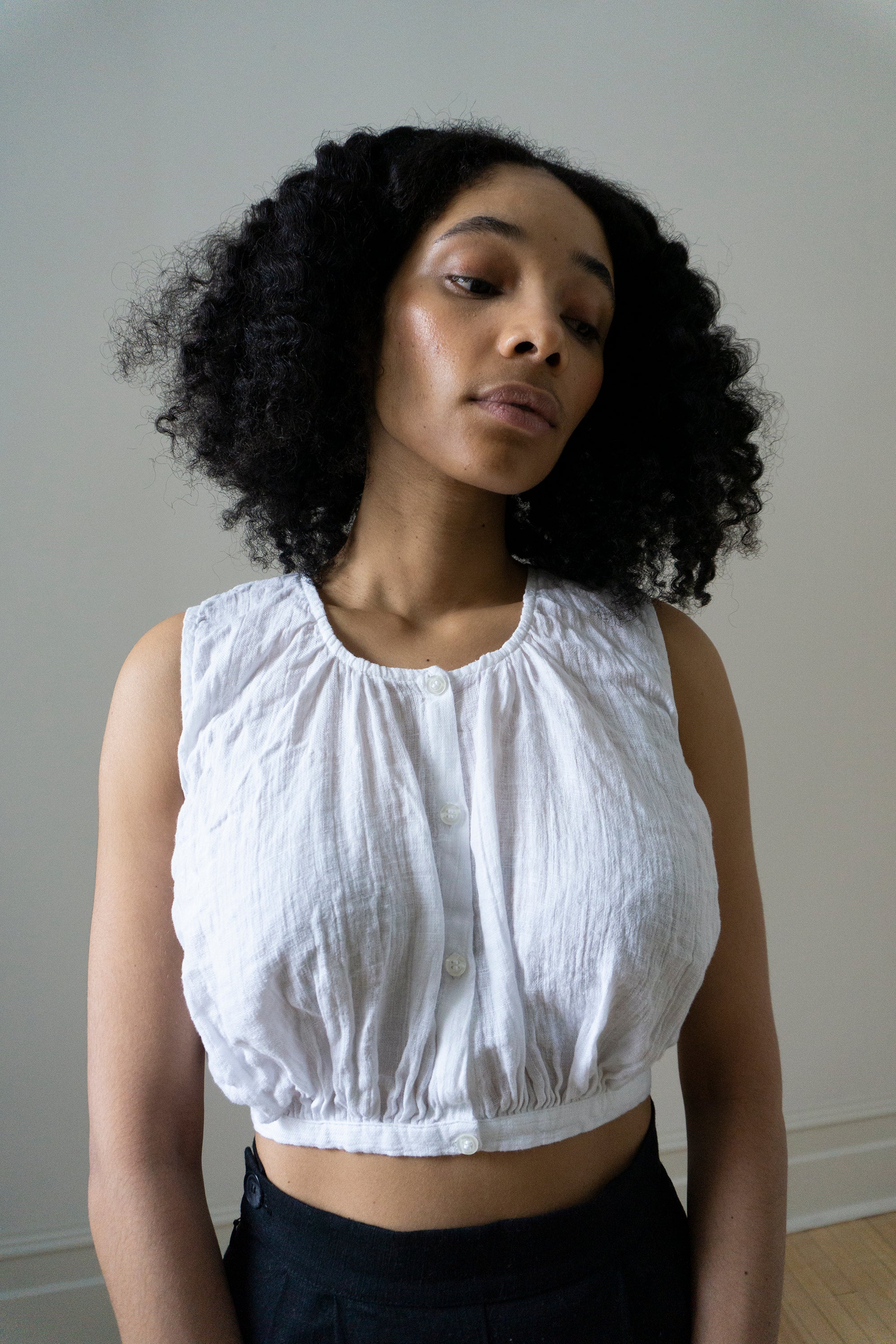 Viola Linen Top - White