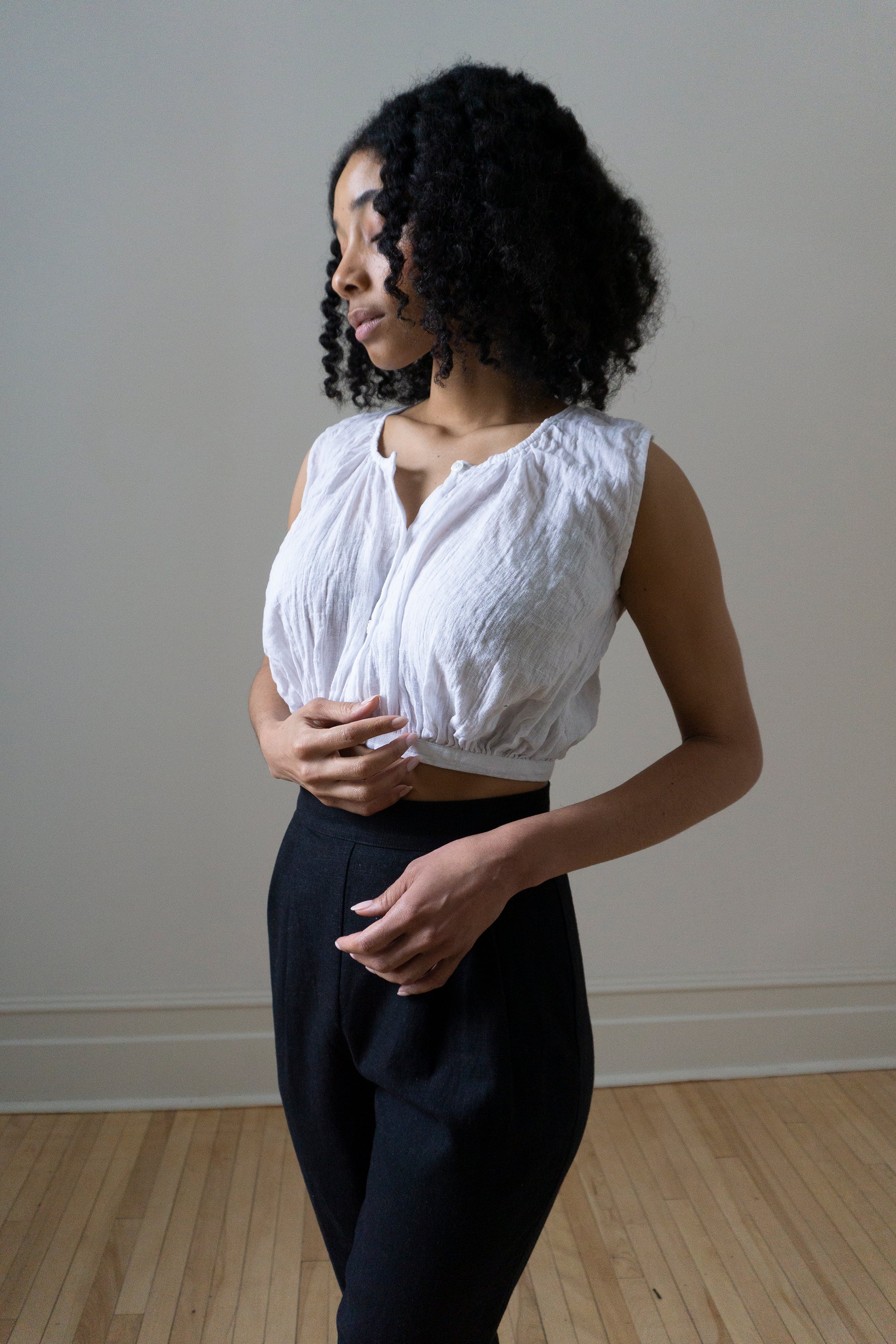 Viola Linen Top - White