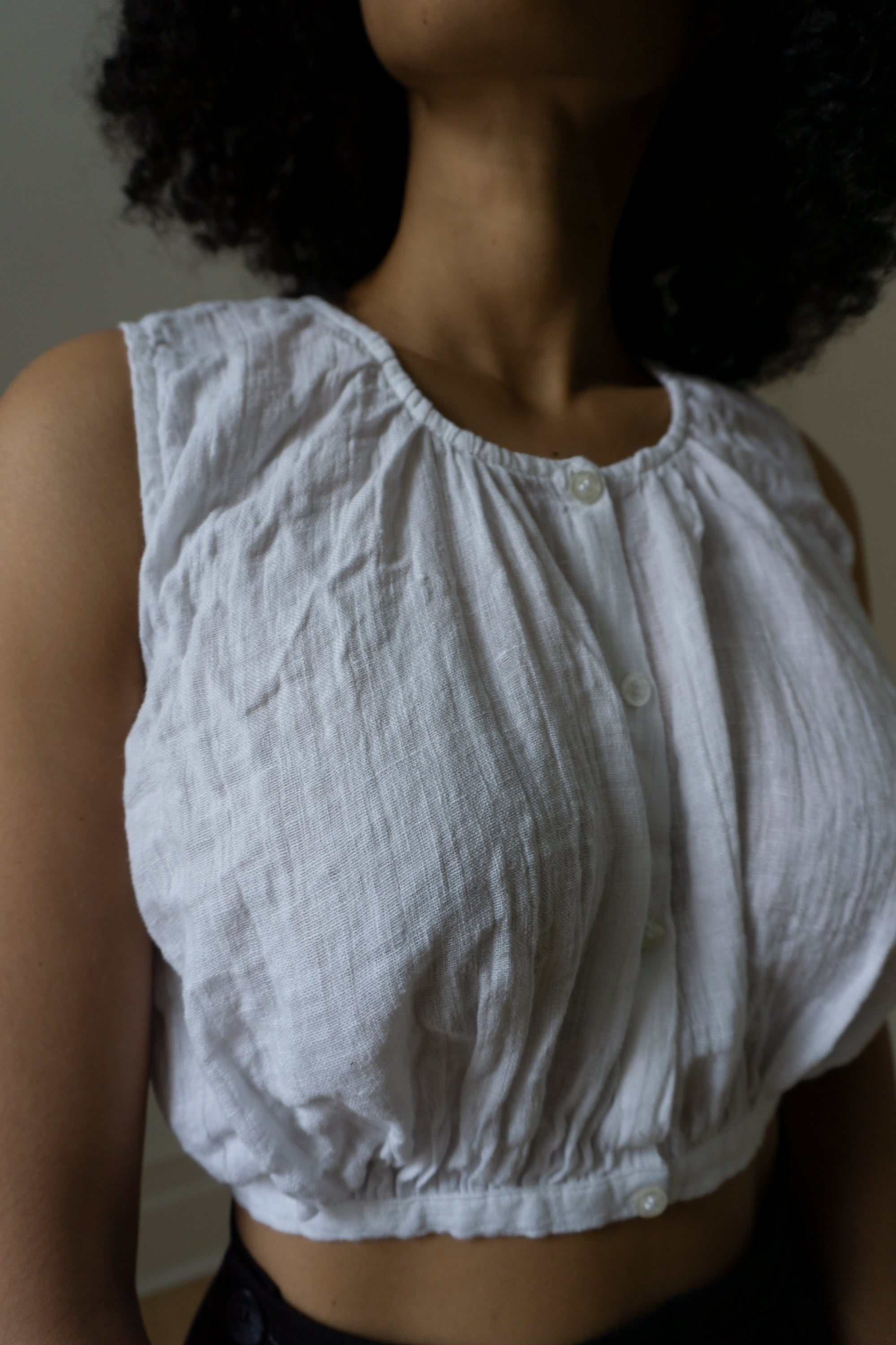 Viola Linen Top - White