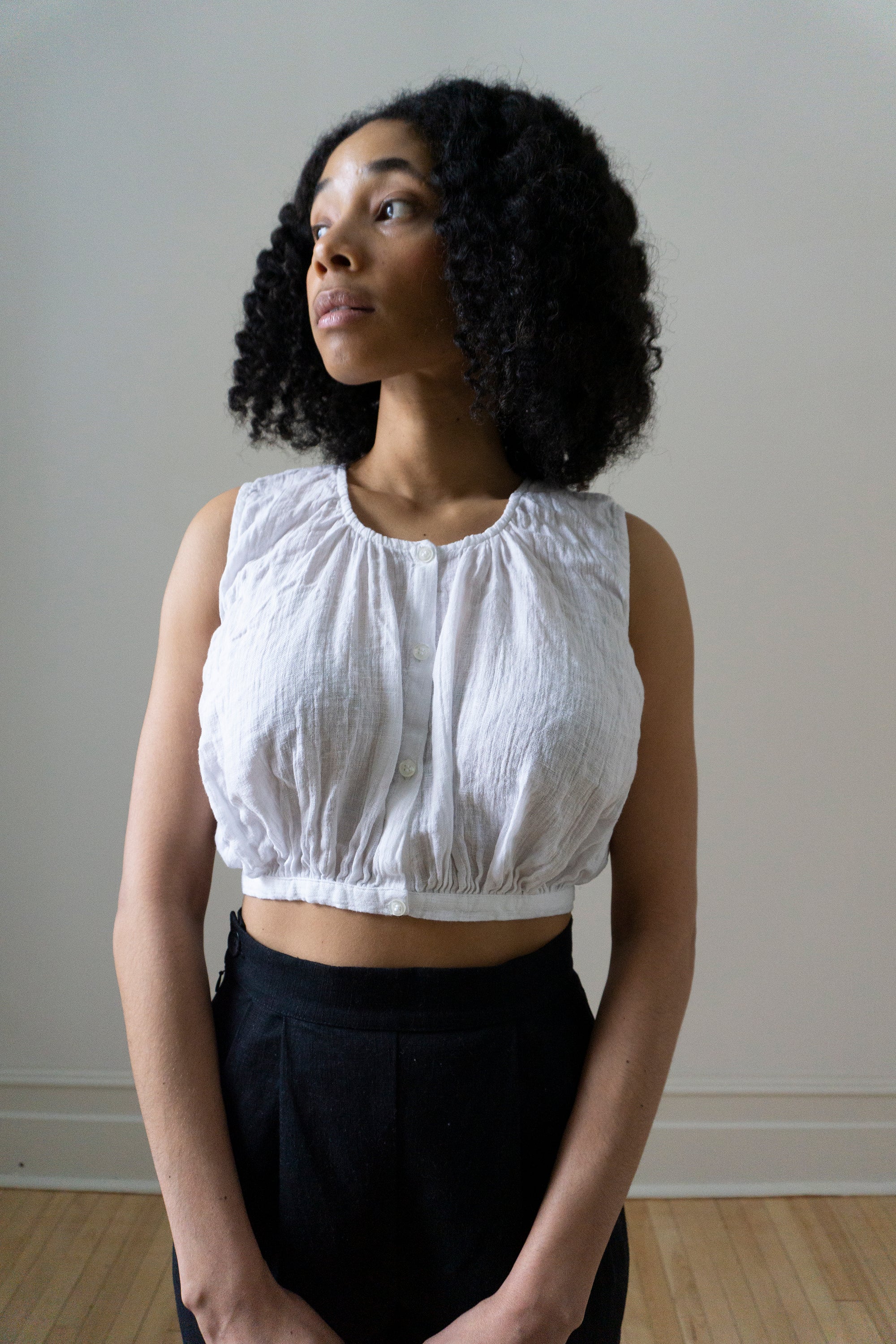 Viola Linen Top - White