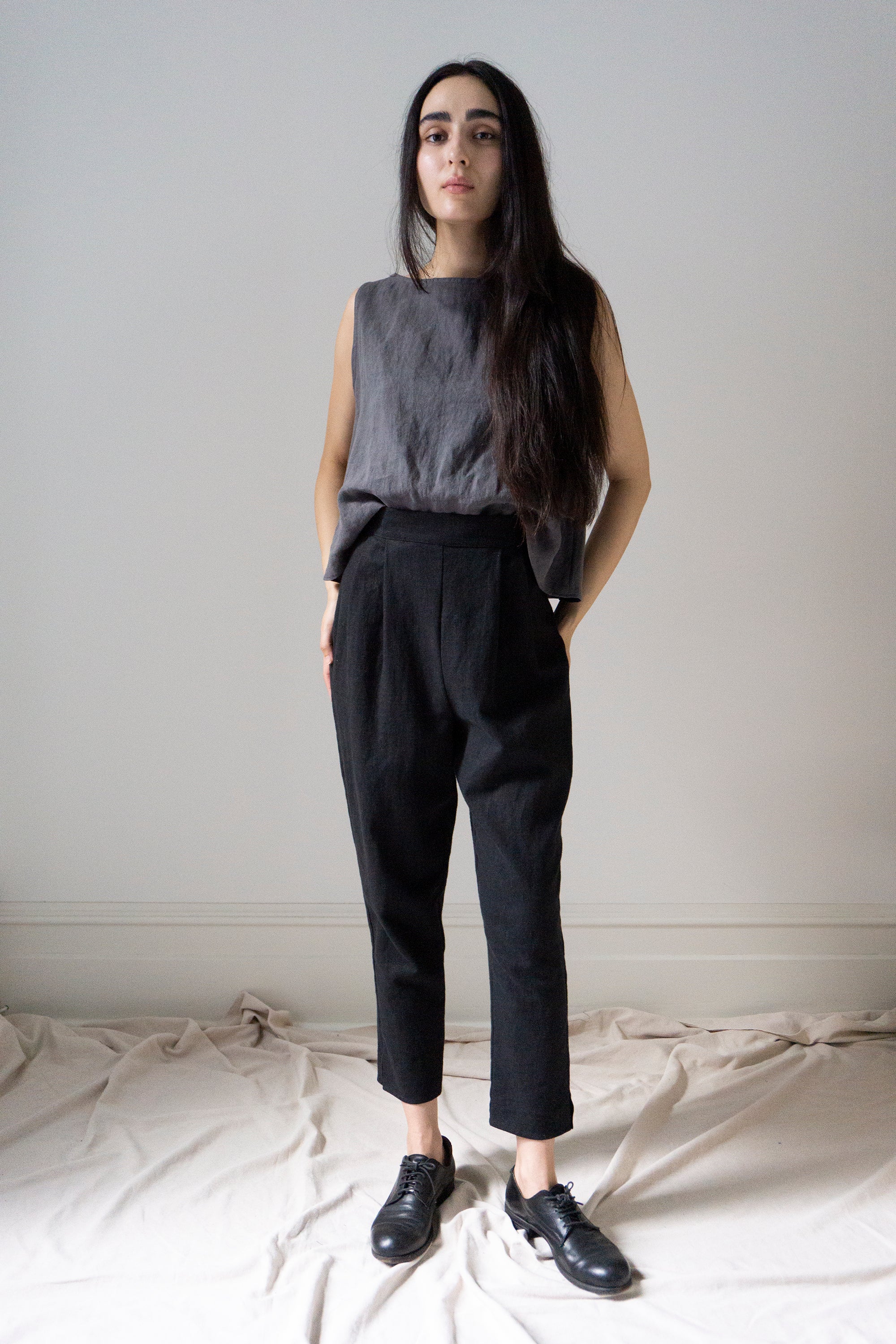 Simone Linen Trousers - Black