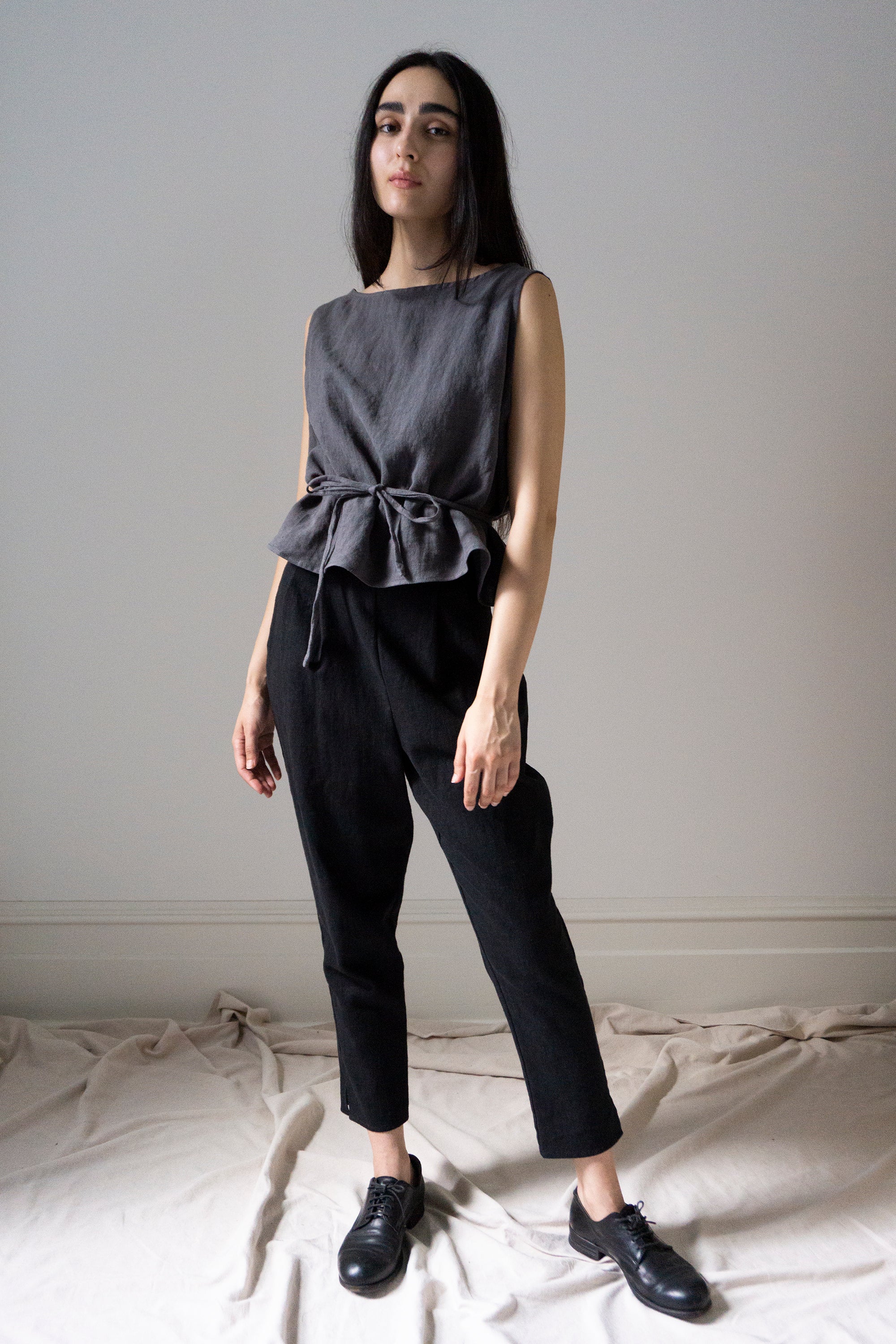 Simone Linen Trousers - Black