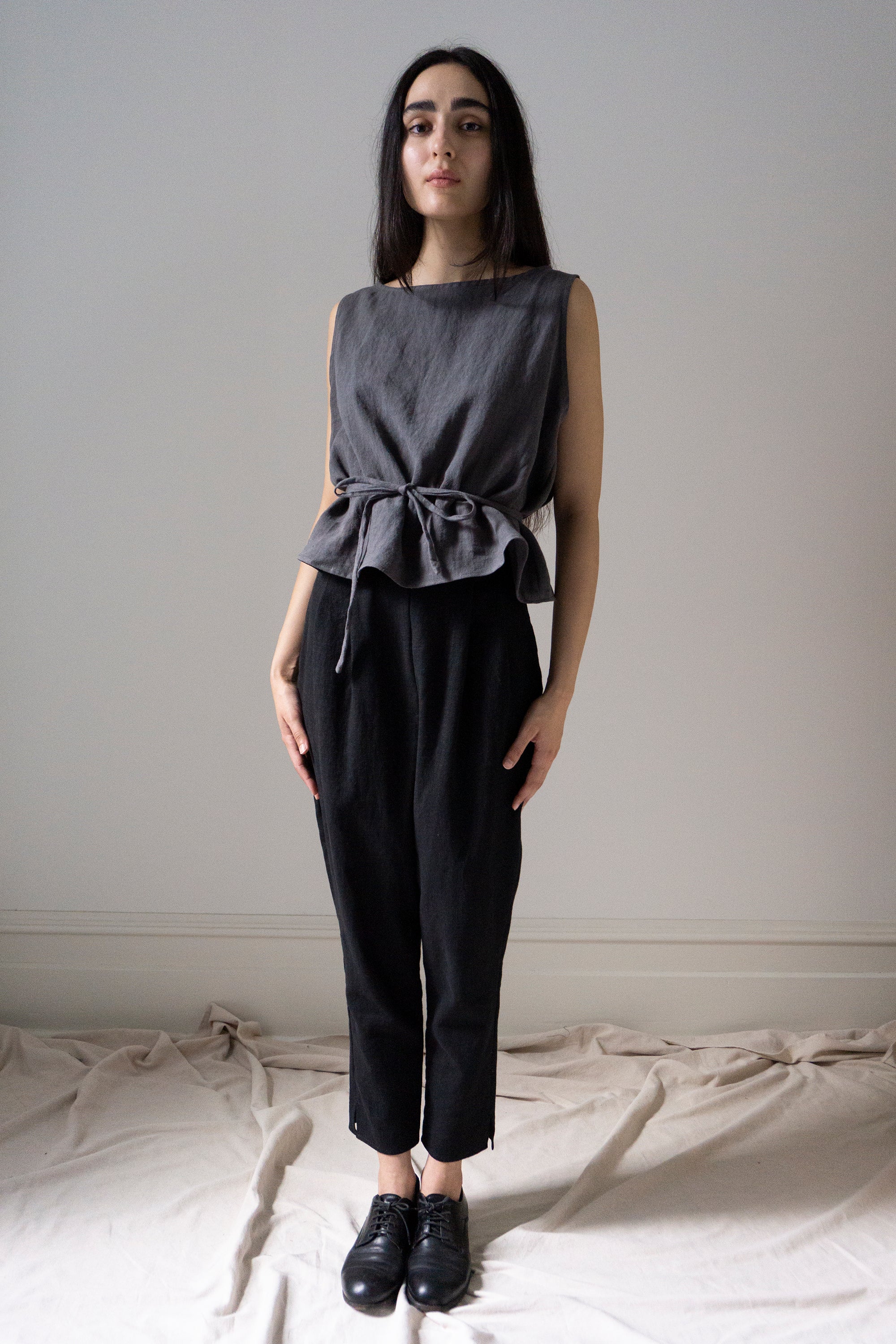 Simone Linen Trousers - Black