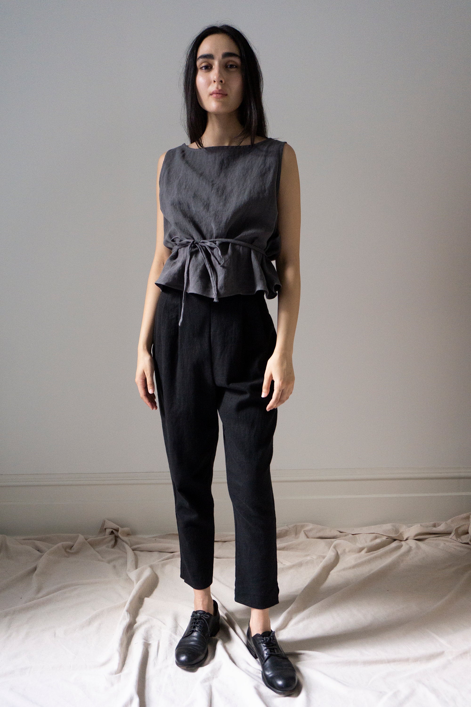 Simone Linen Trousers - Black