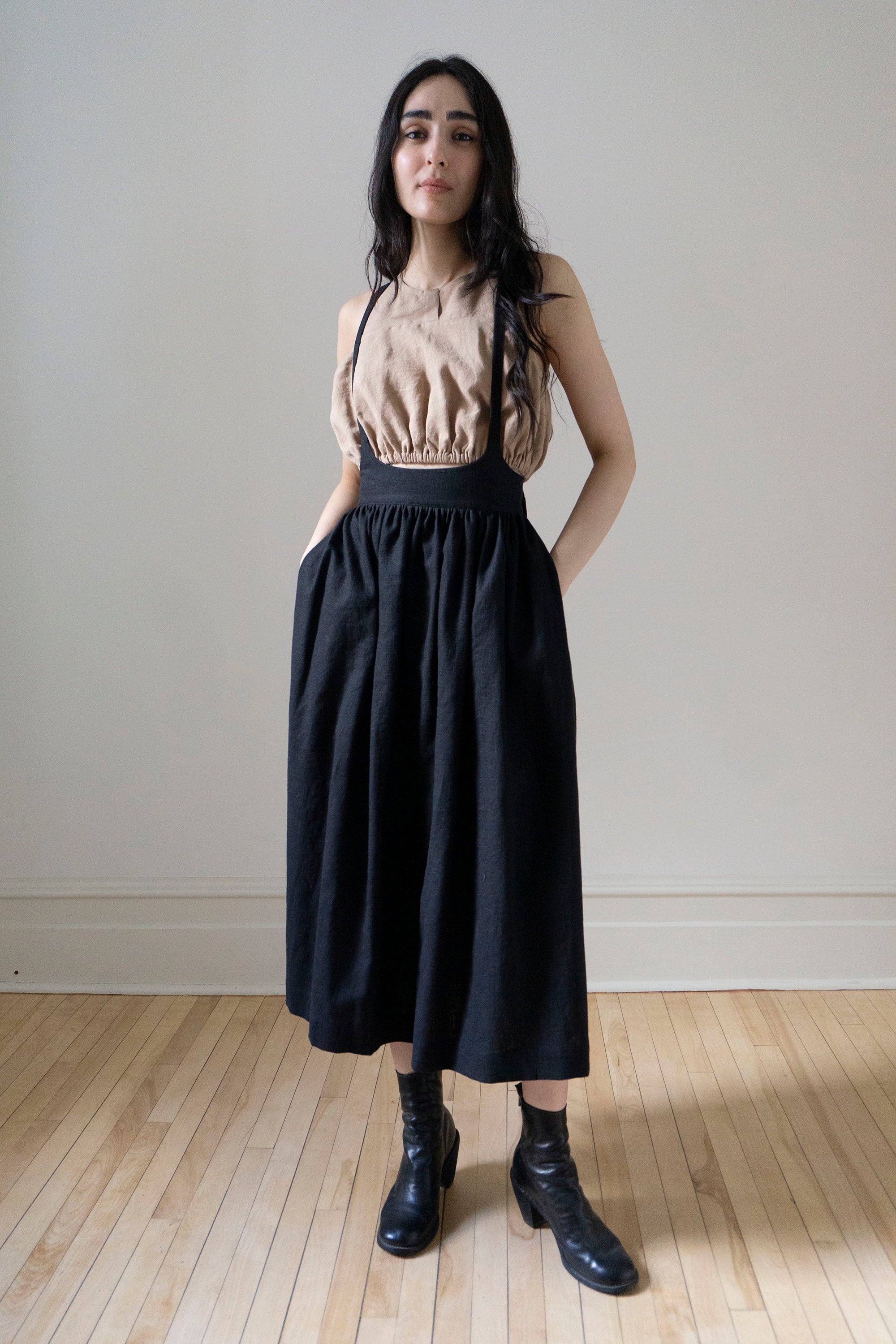 Ursula Skirt - Black Linen