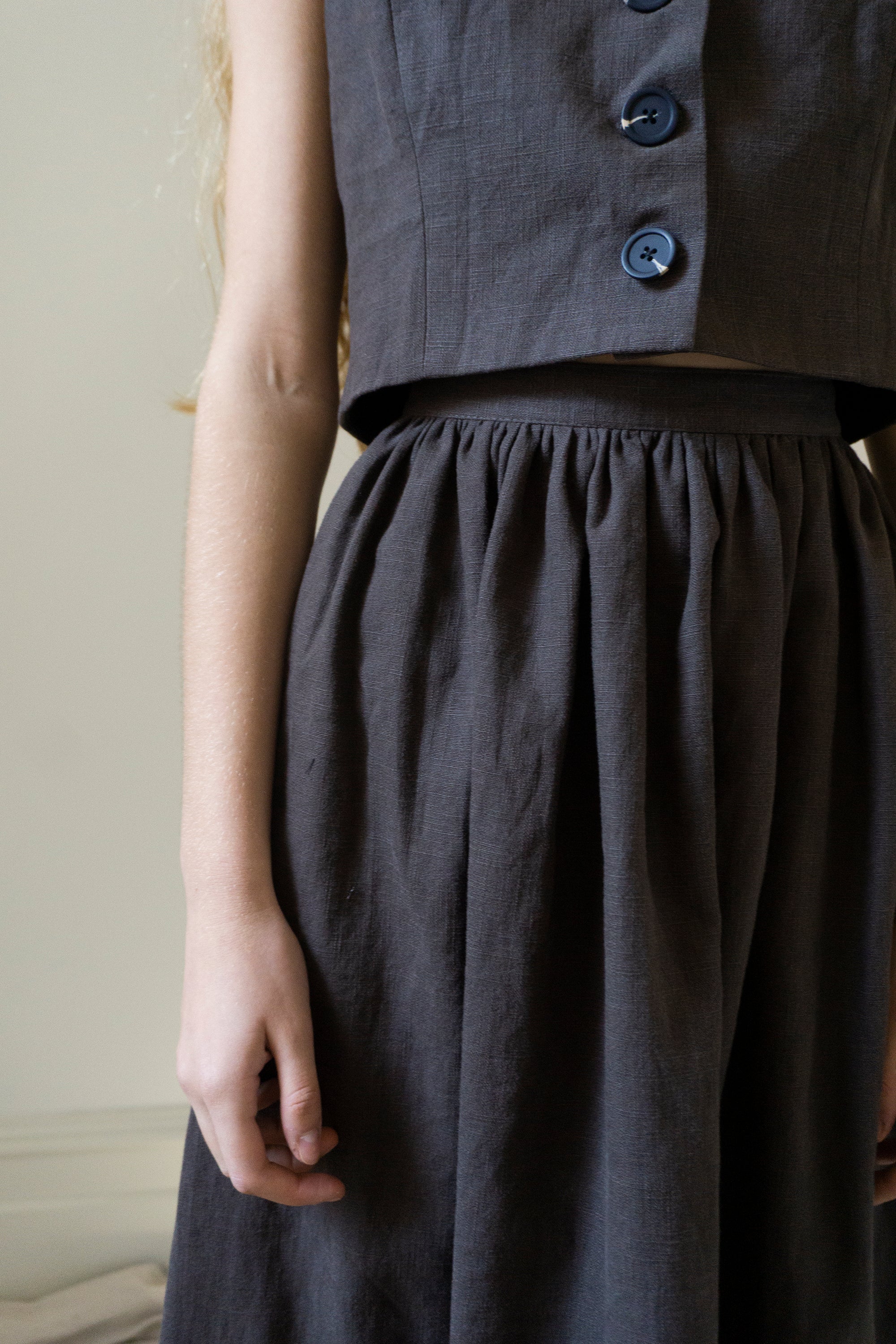 Marla Linen Skirt - Brown