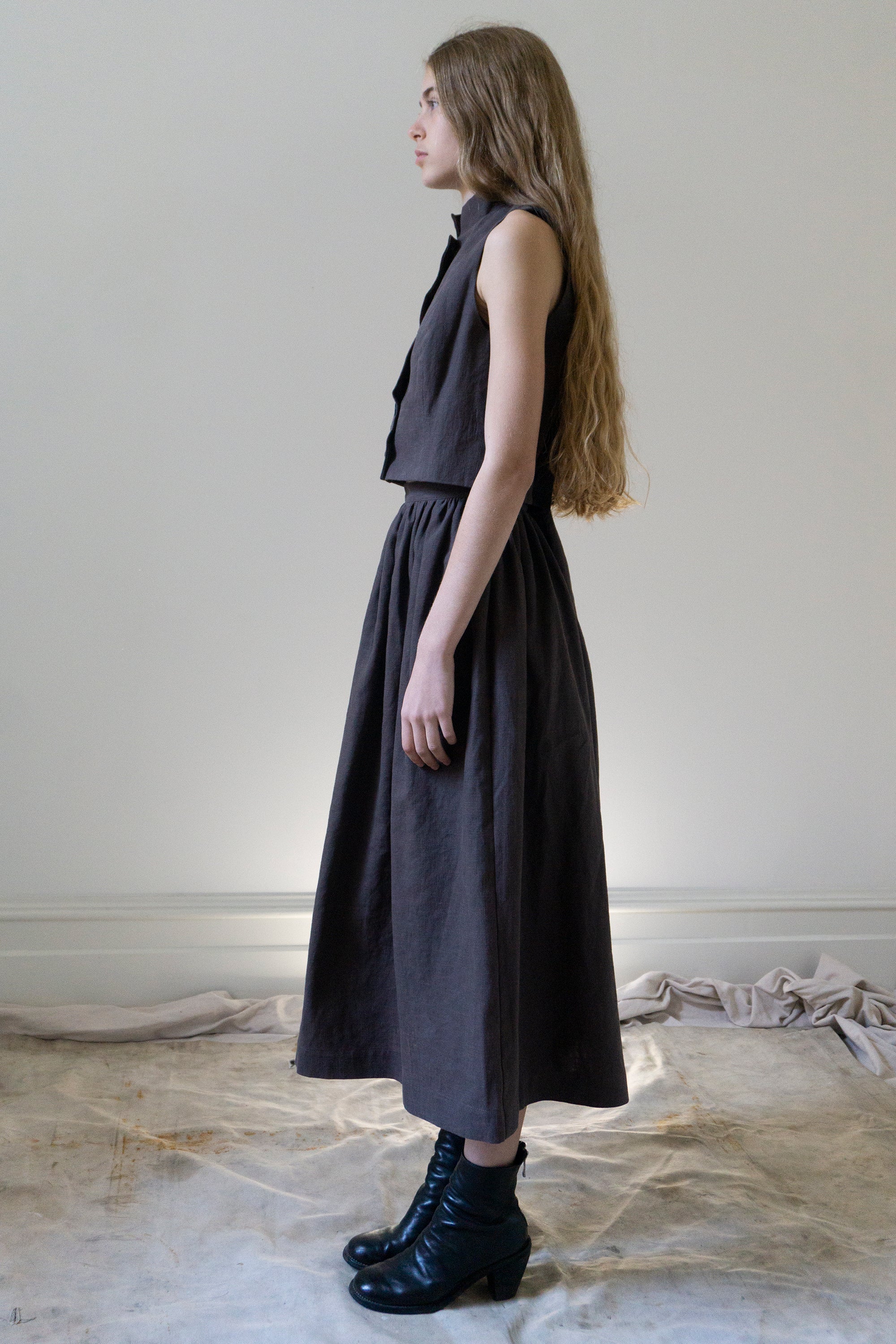 Marla Linen Skirt - Brown