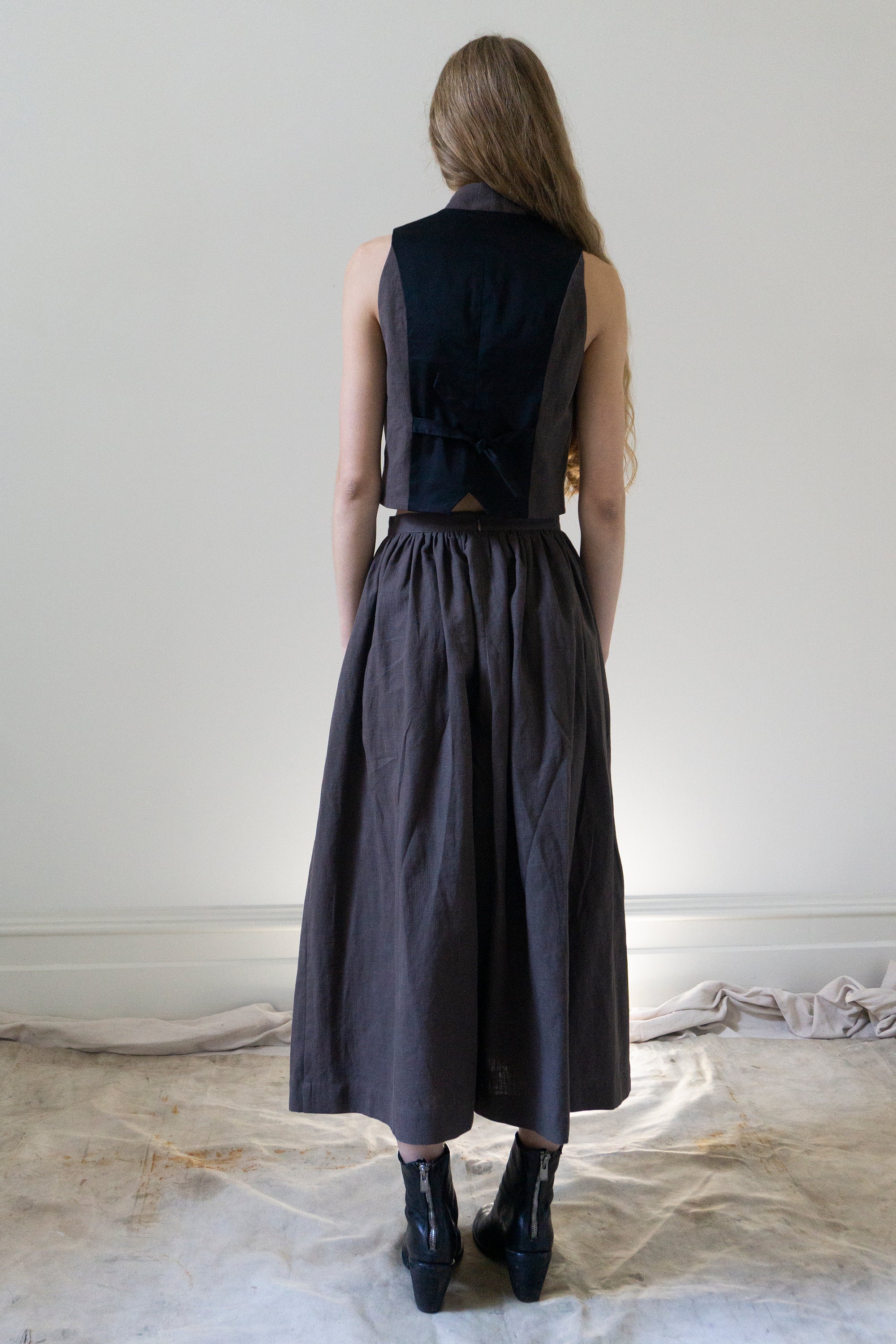 Marla Linen Skirt - Brown