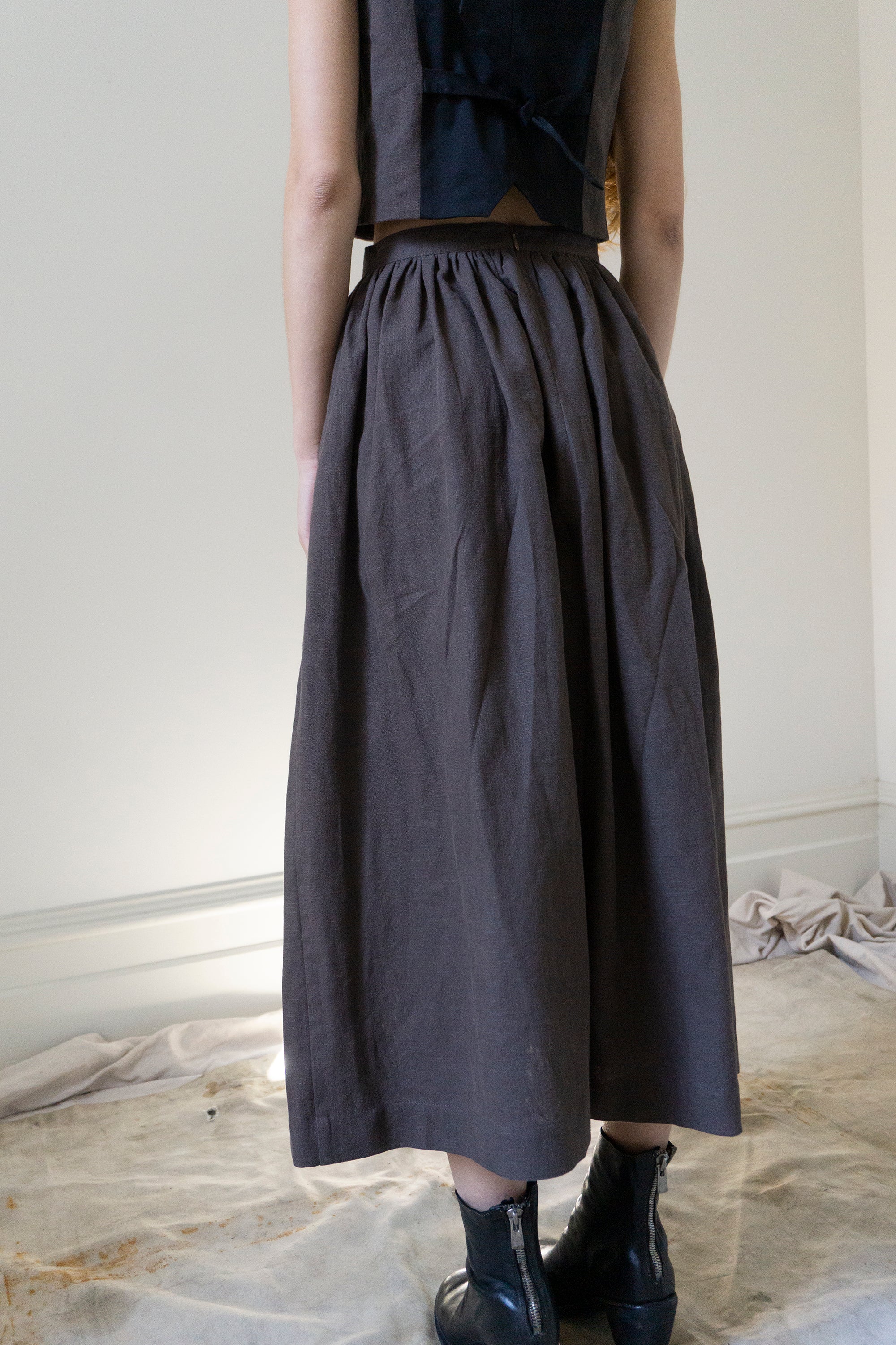 Marla Linen Skirt - Brown