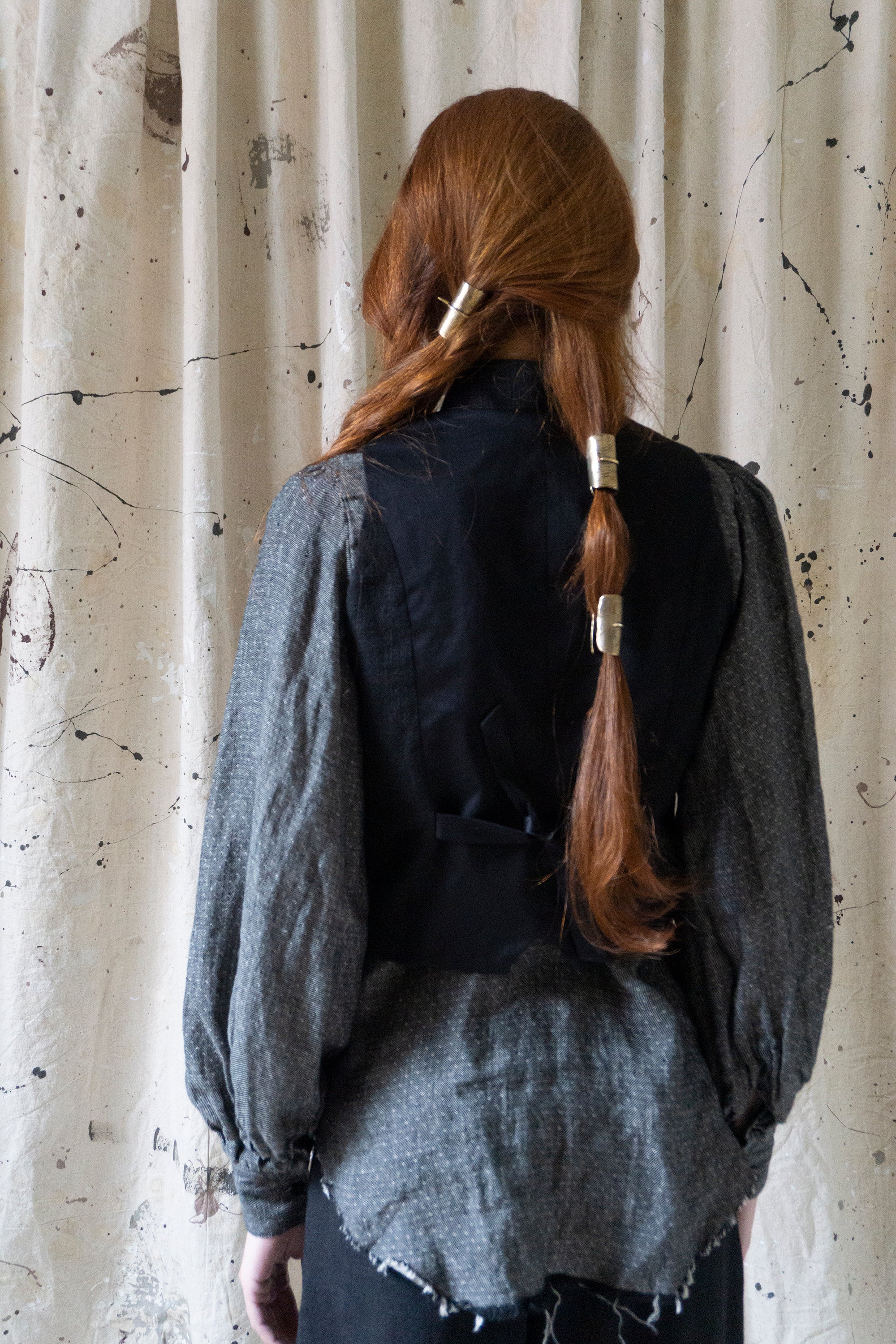 Ada Linen Waistcoat - Black
