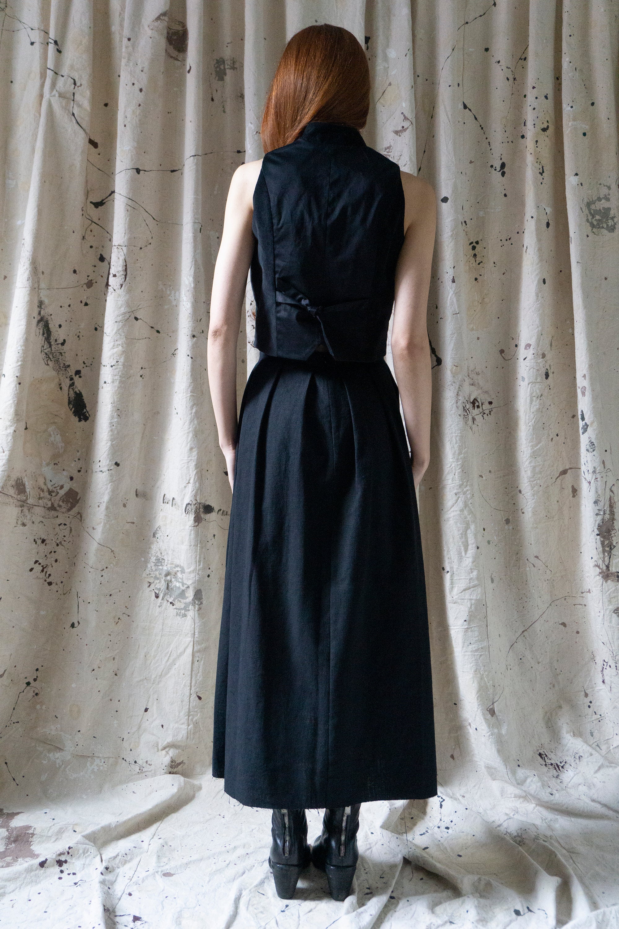 Soren Linen Skirt - Black