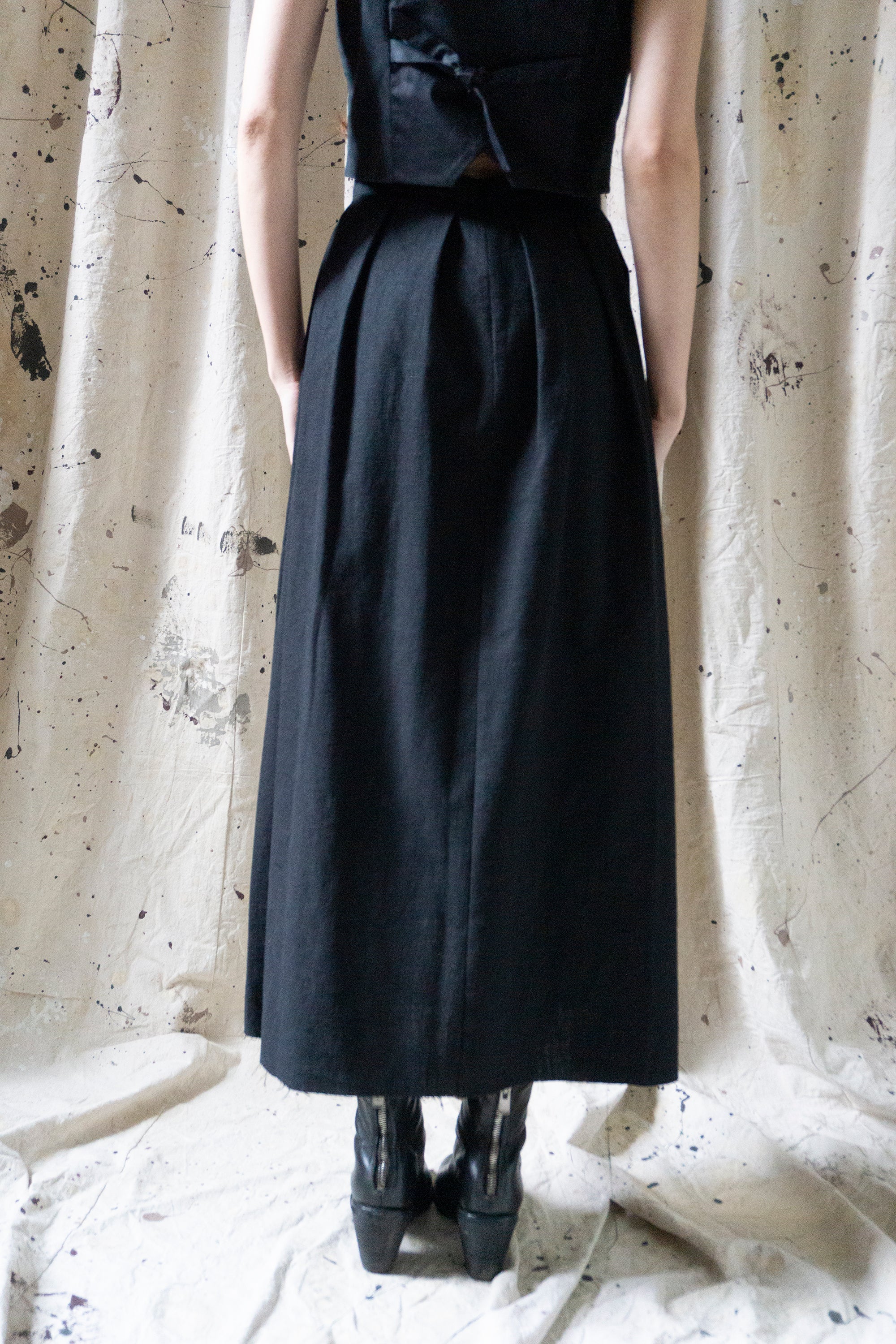 Soren Linen Skirt - Black