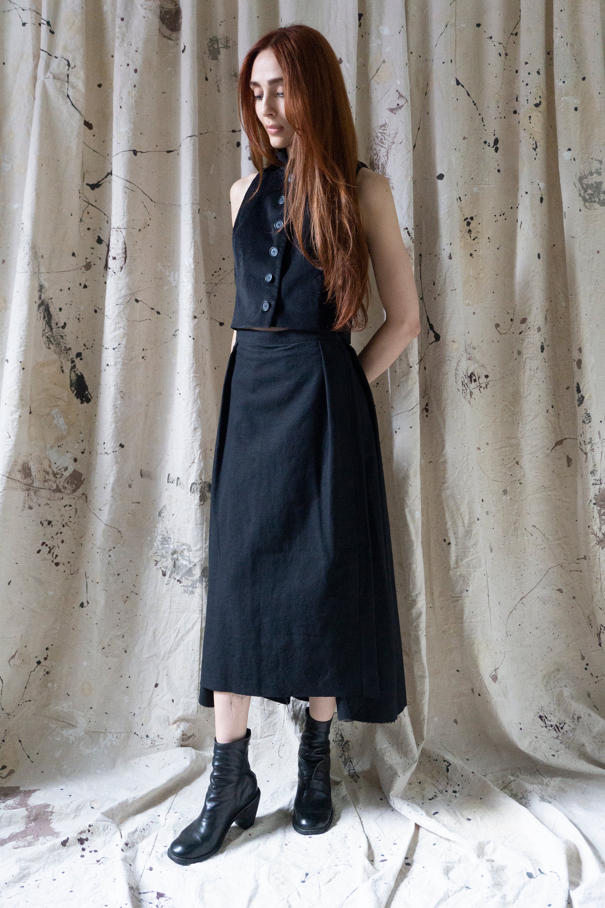 Ada Waistcoat - Black Velvet