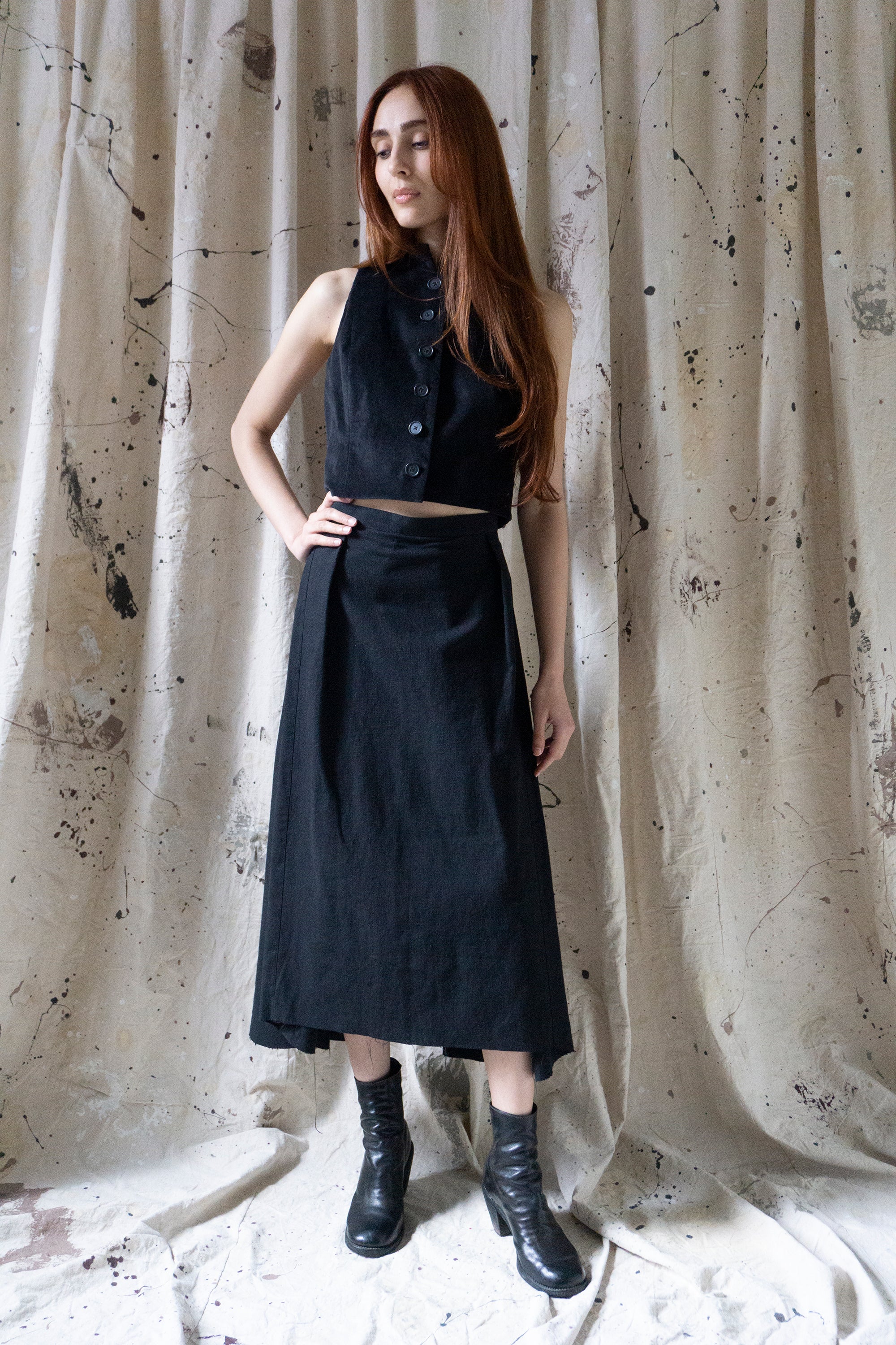 Ada Waistcoat - Black Velvet