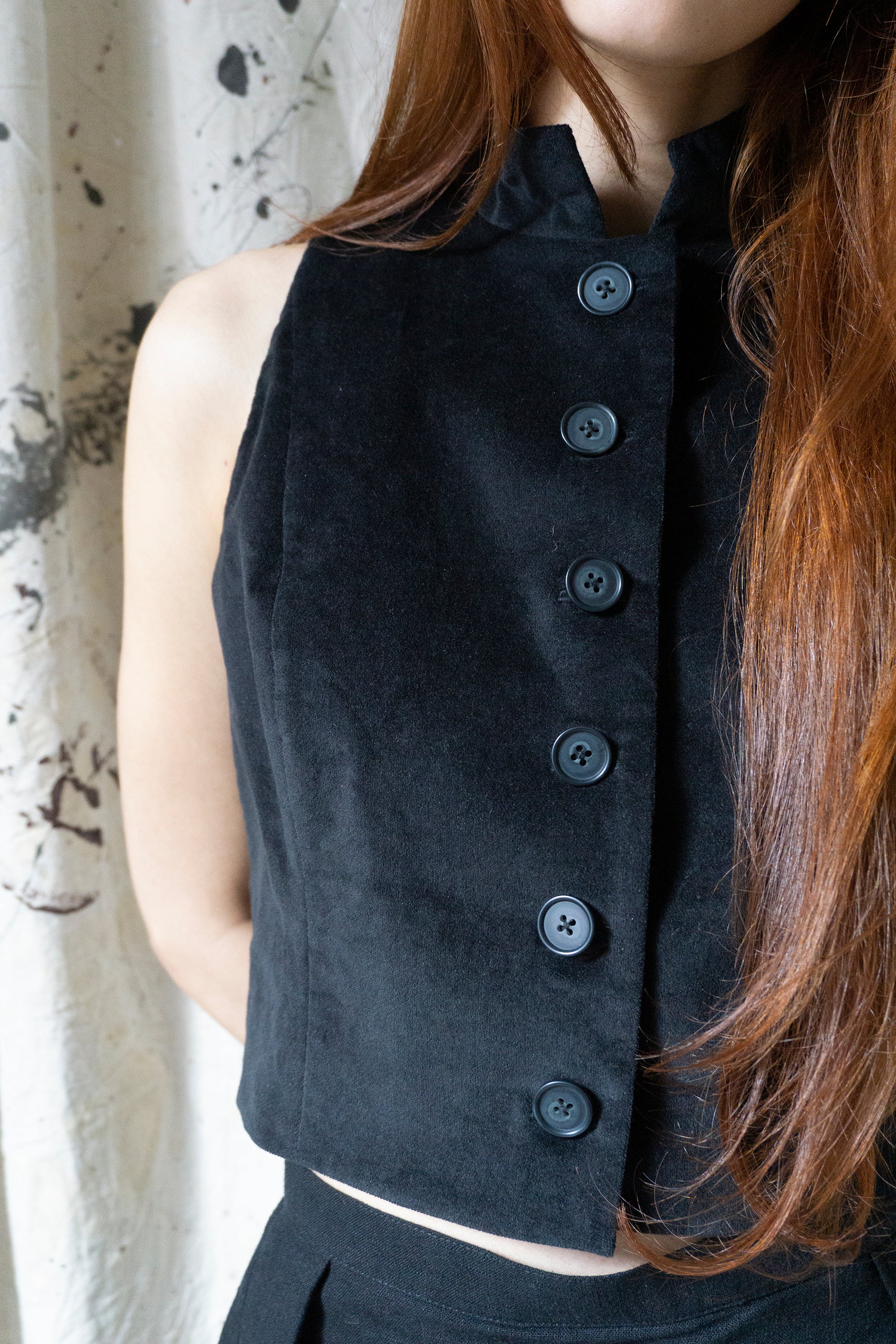Ada Waistcoat - Black Velvet