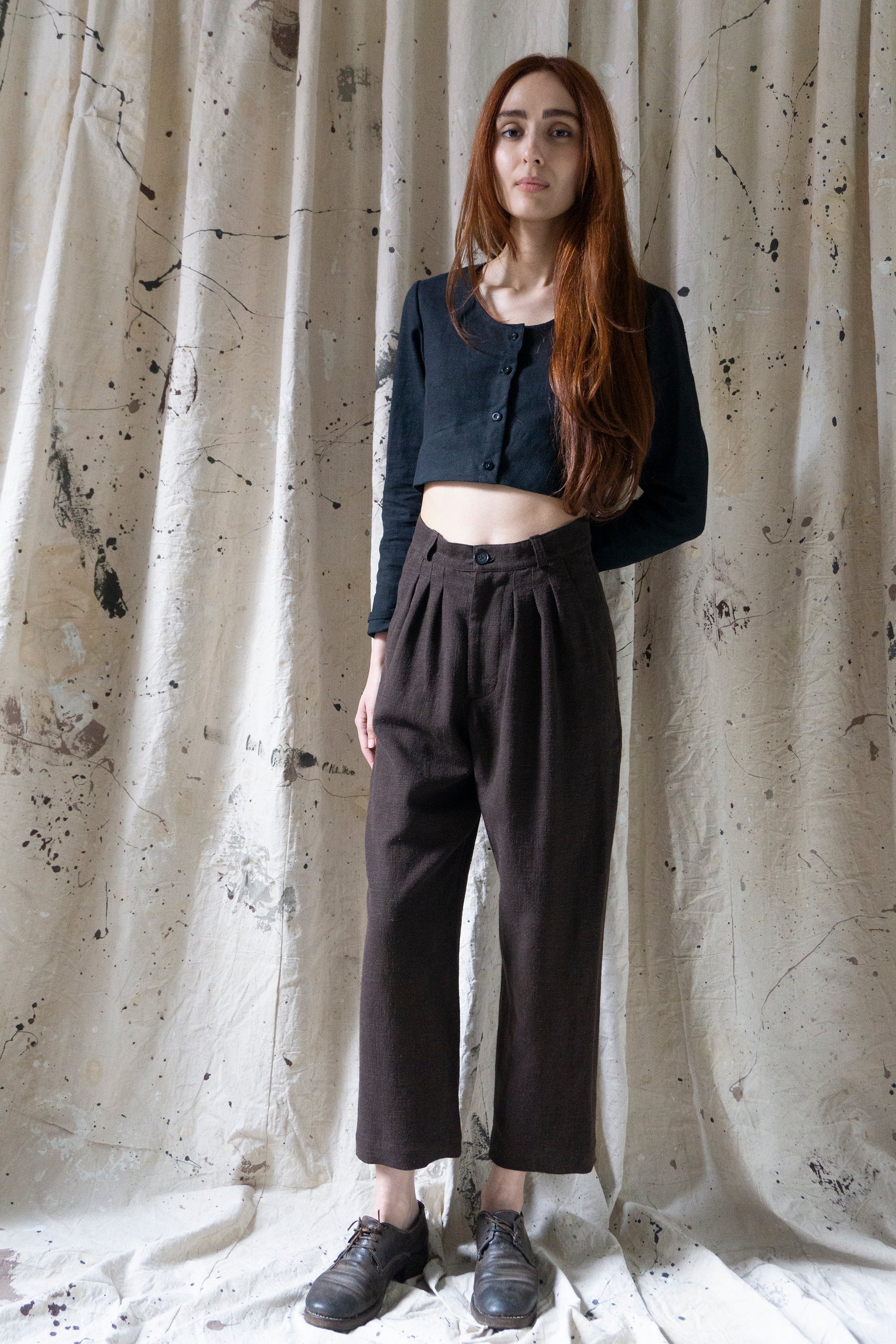 Eloise Linen Top - Black