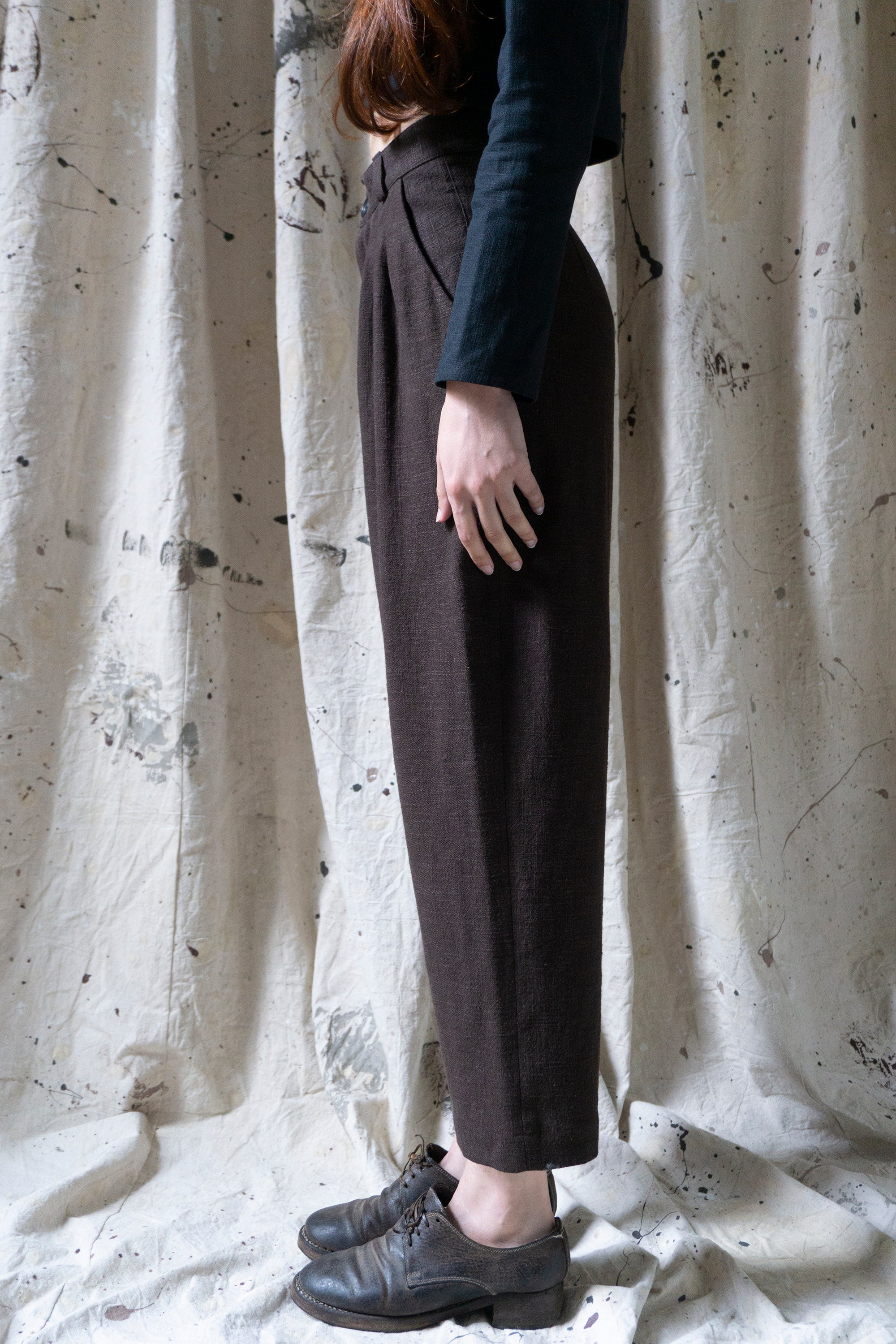 Alfie Linen Trousers - Clove