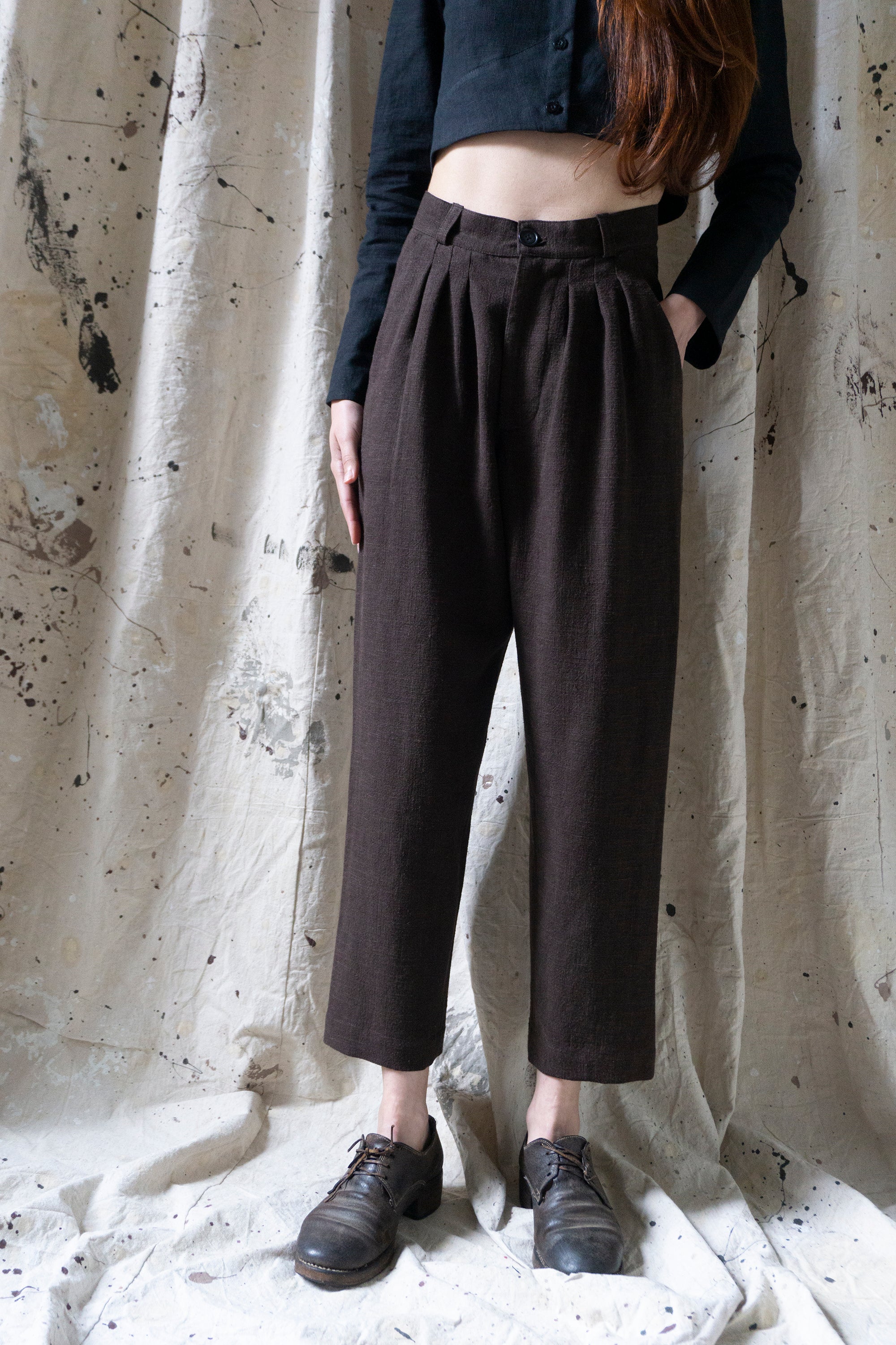 Alfie Linen Trousers - Clove