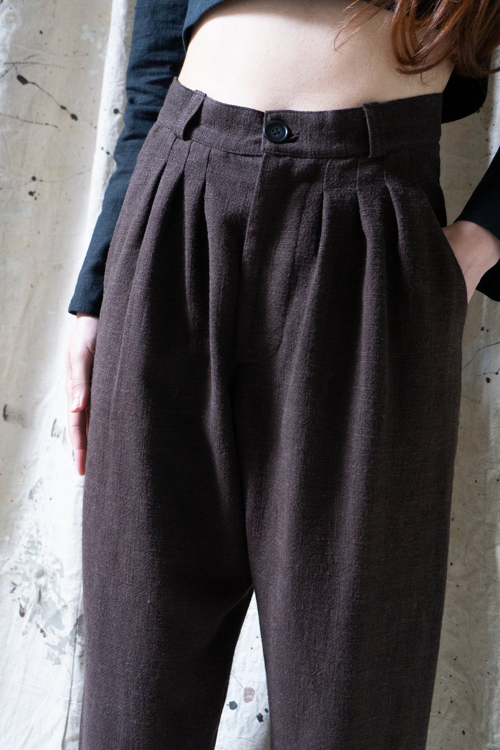 Alfie Linen Trousers - Clove