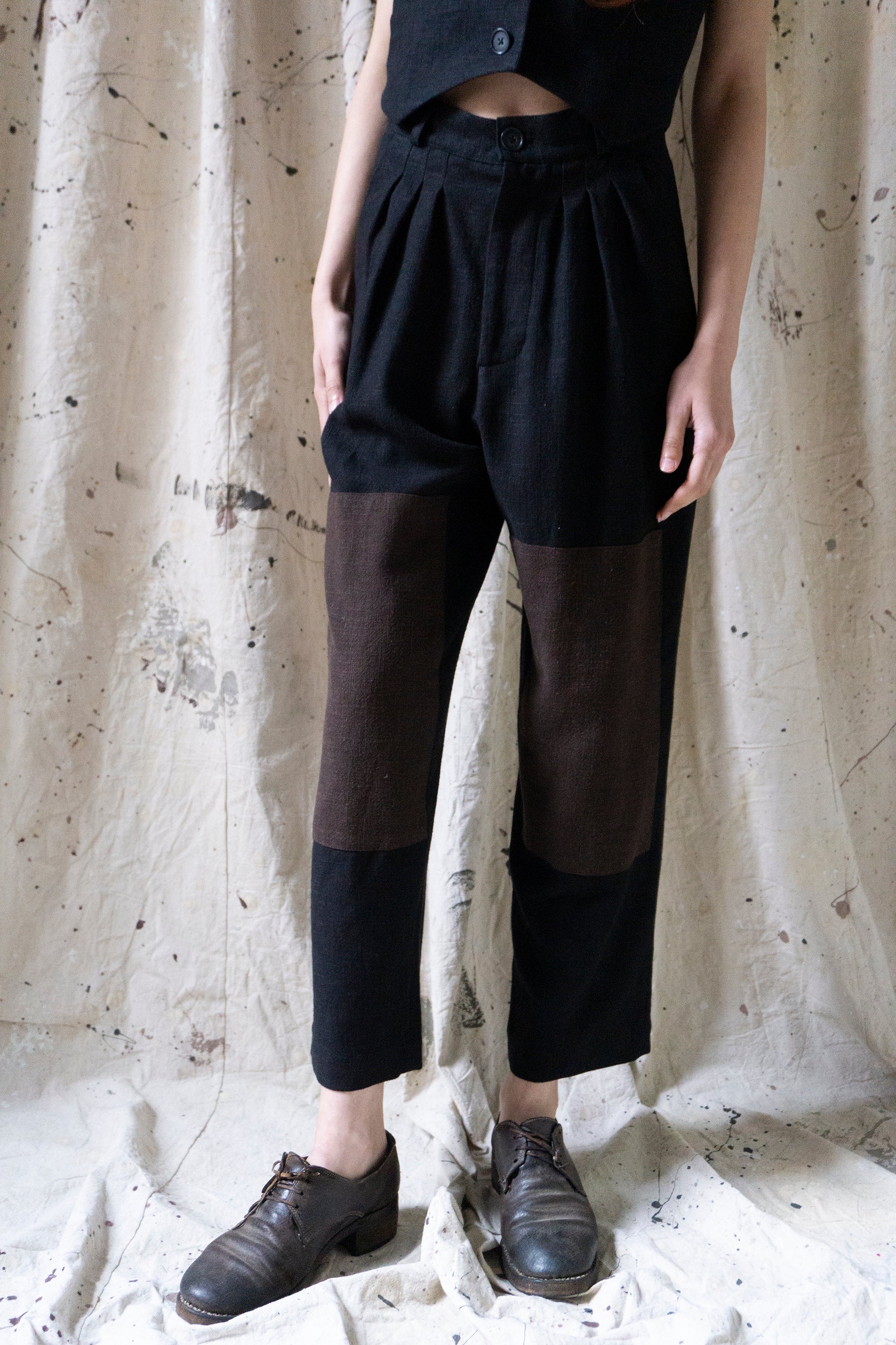 Pantalon en lin Davis - Noir