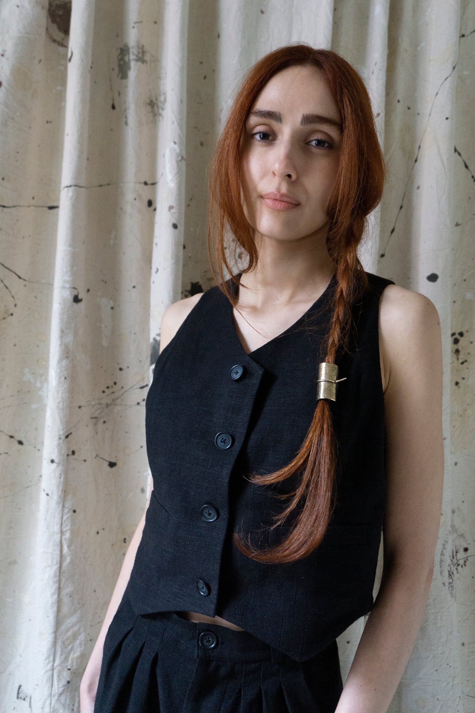 Gilet en Lin Ada - Noir
