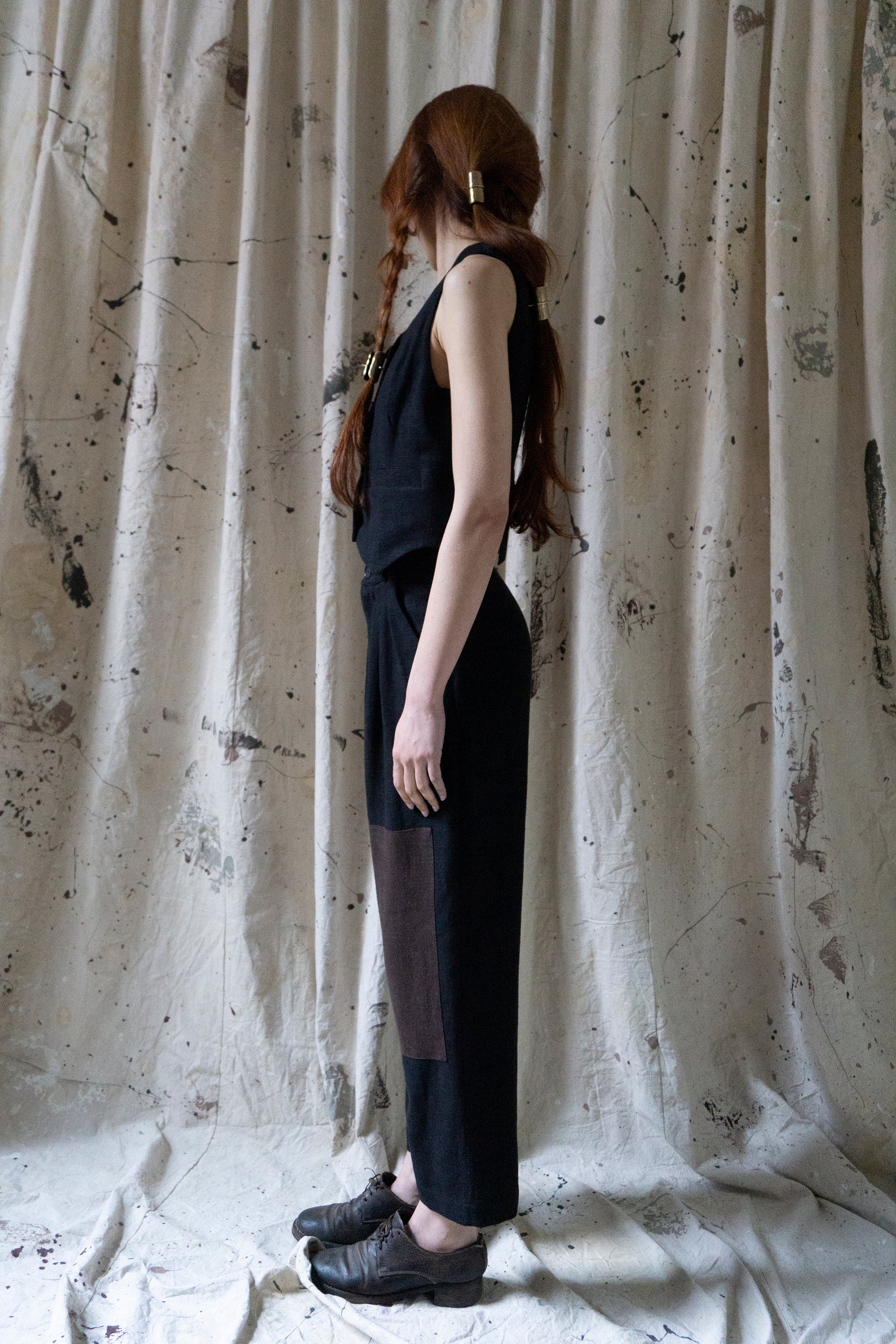 Pantalon en lin Davis - Noir