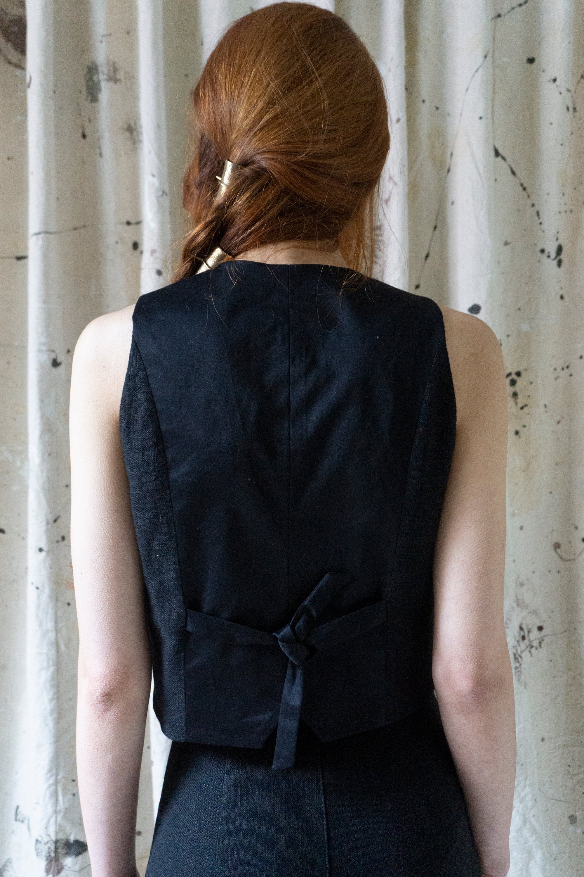 Gilet en Lin Ada - Noir