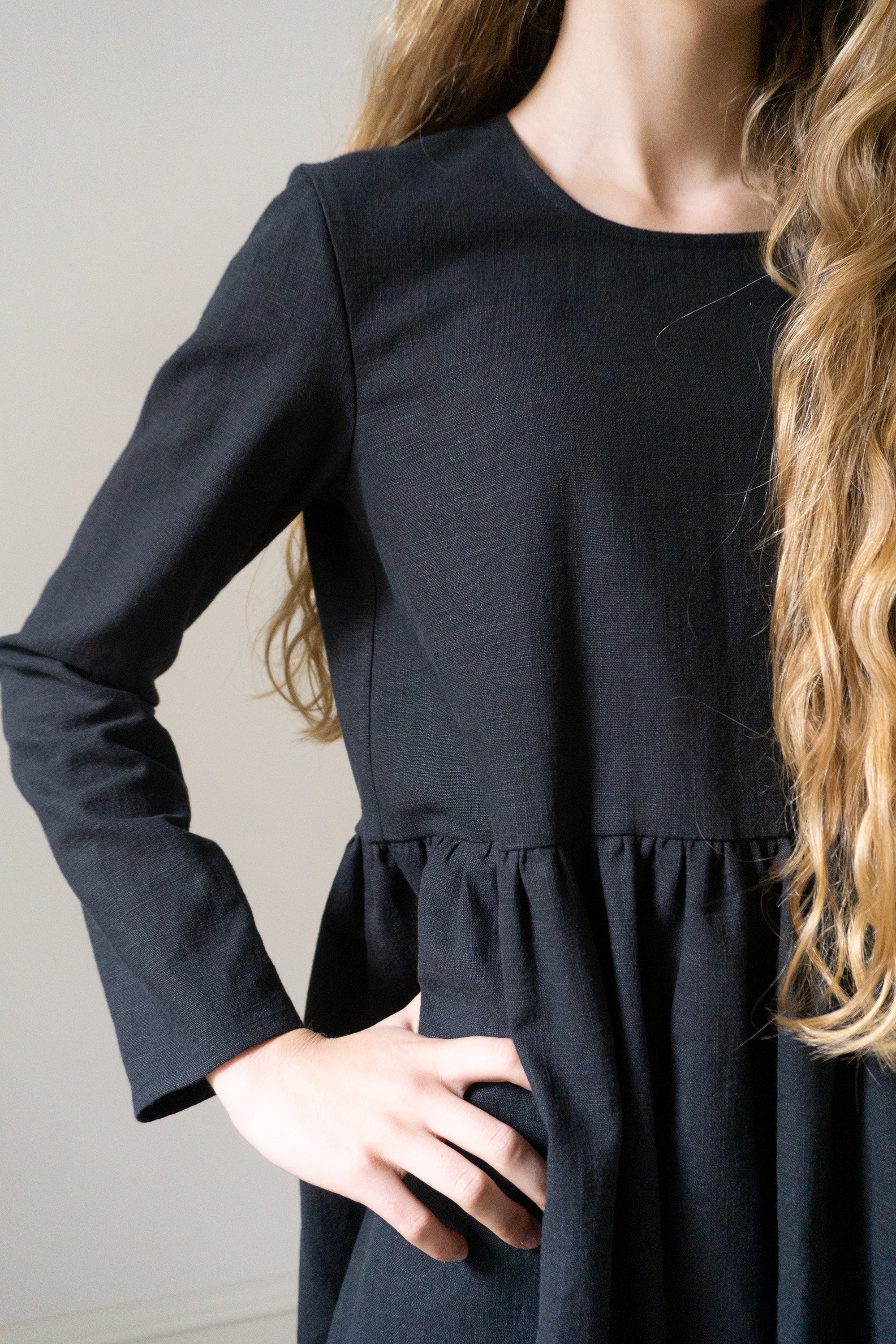Alys Linen Dress - Black