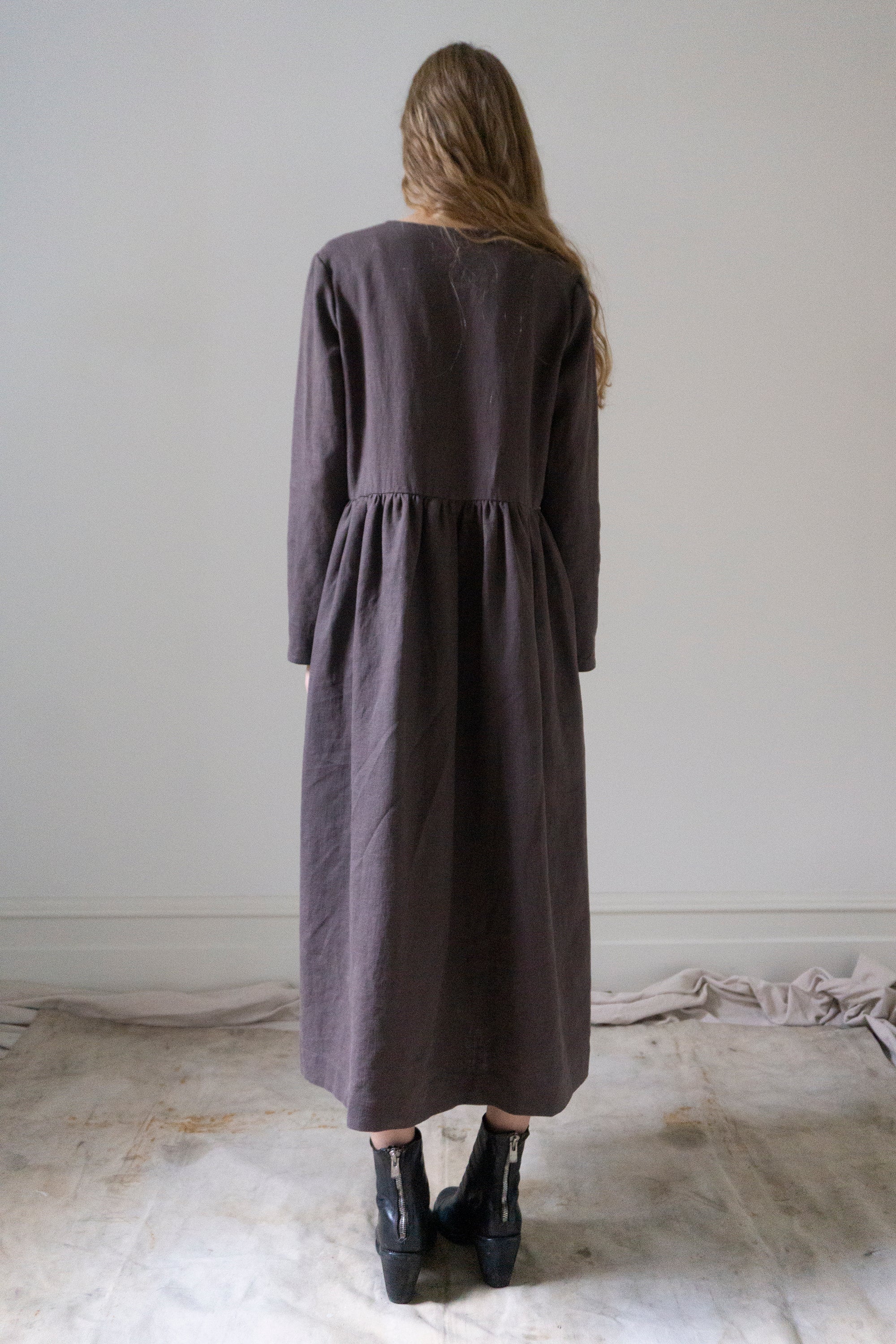 Alys Linen Dress - Brown