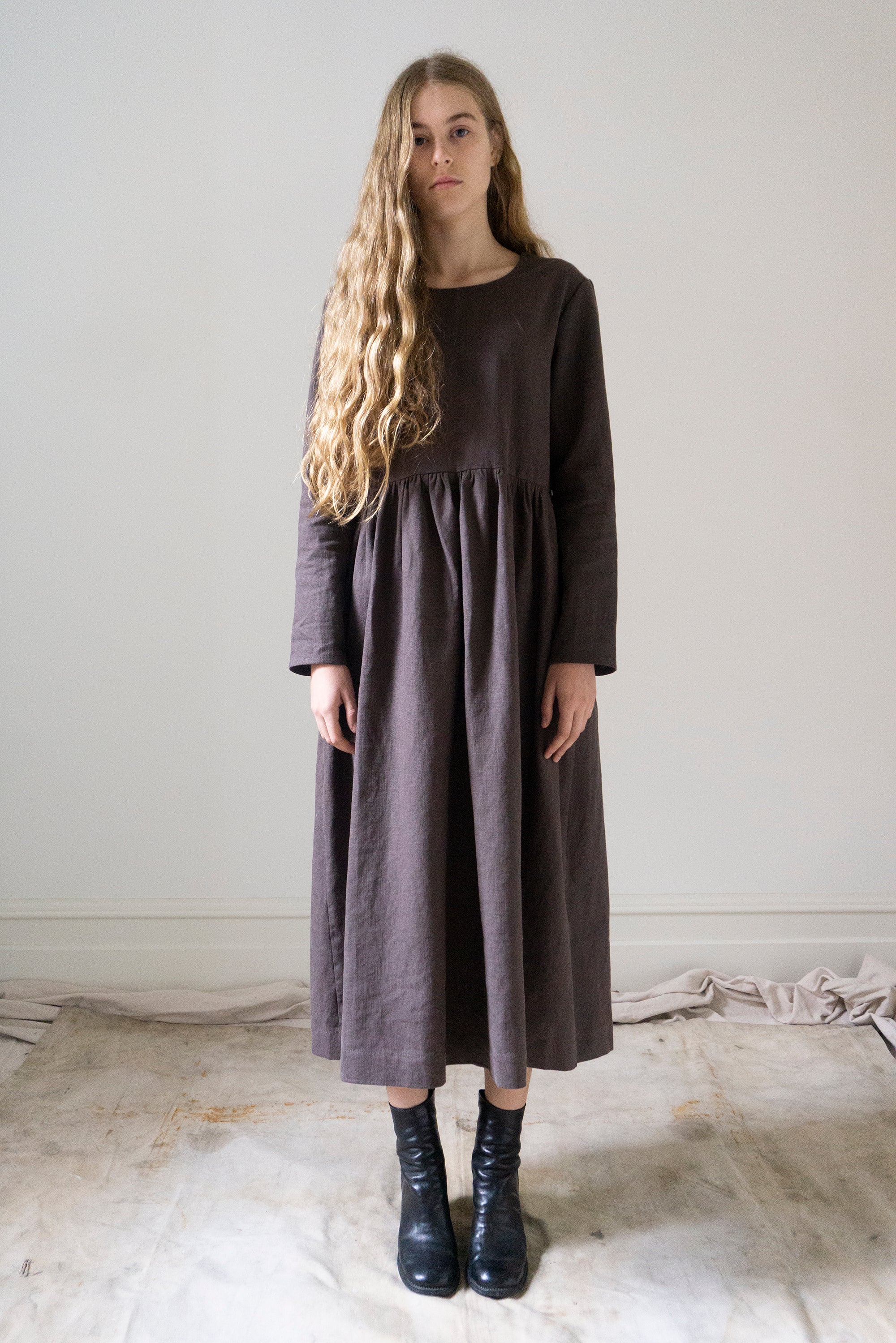 Alys Linen Dress - Brown