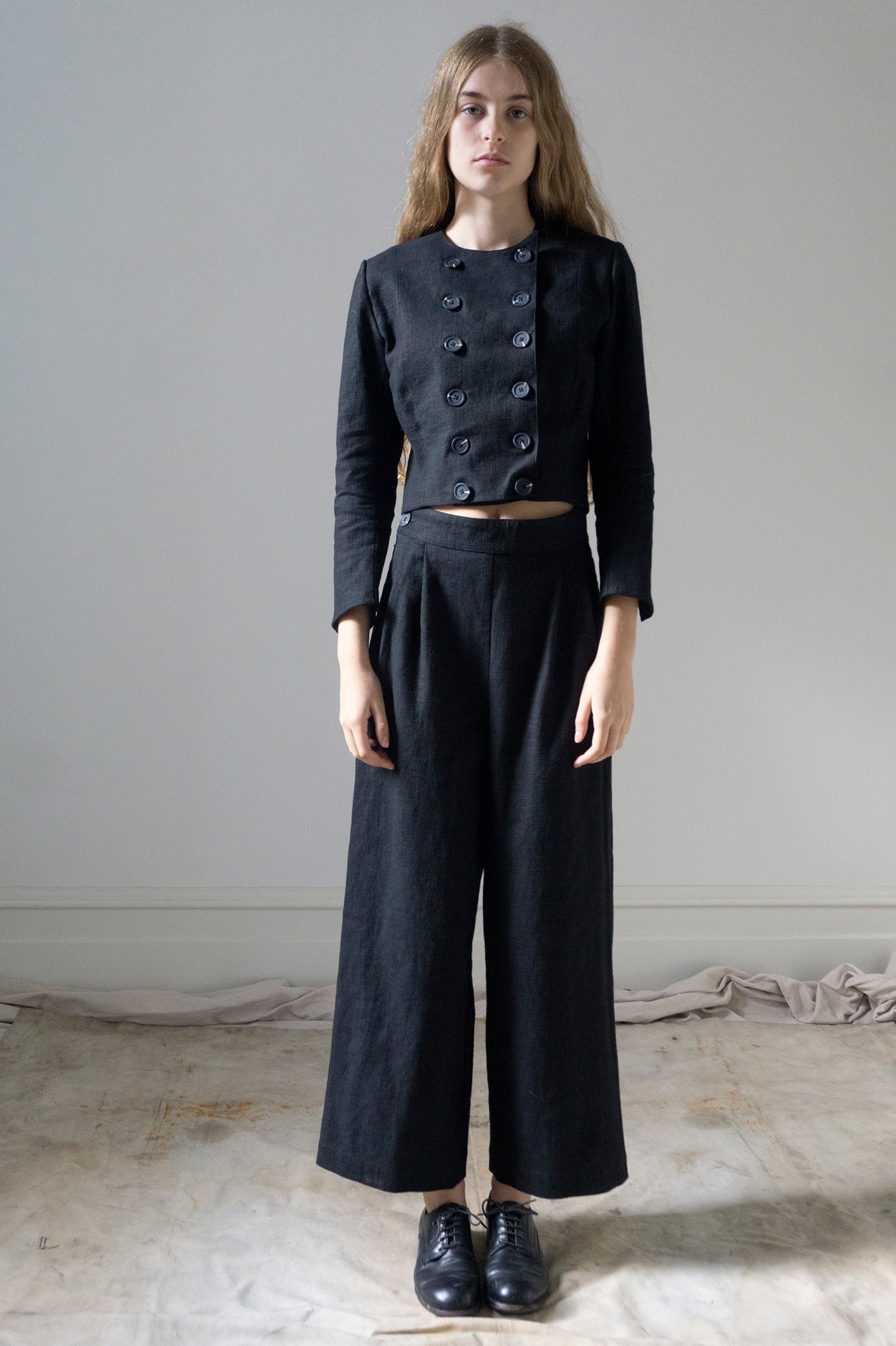 Davis Linen Trousers - Black