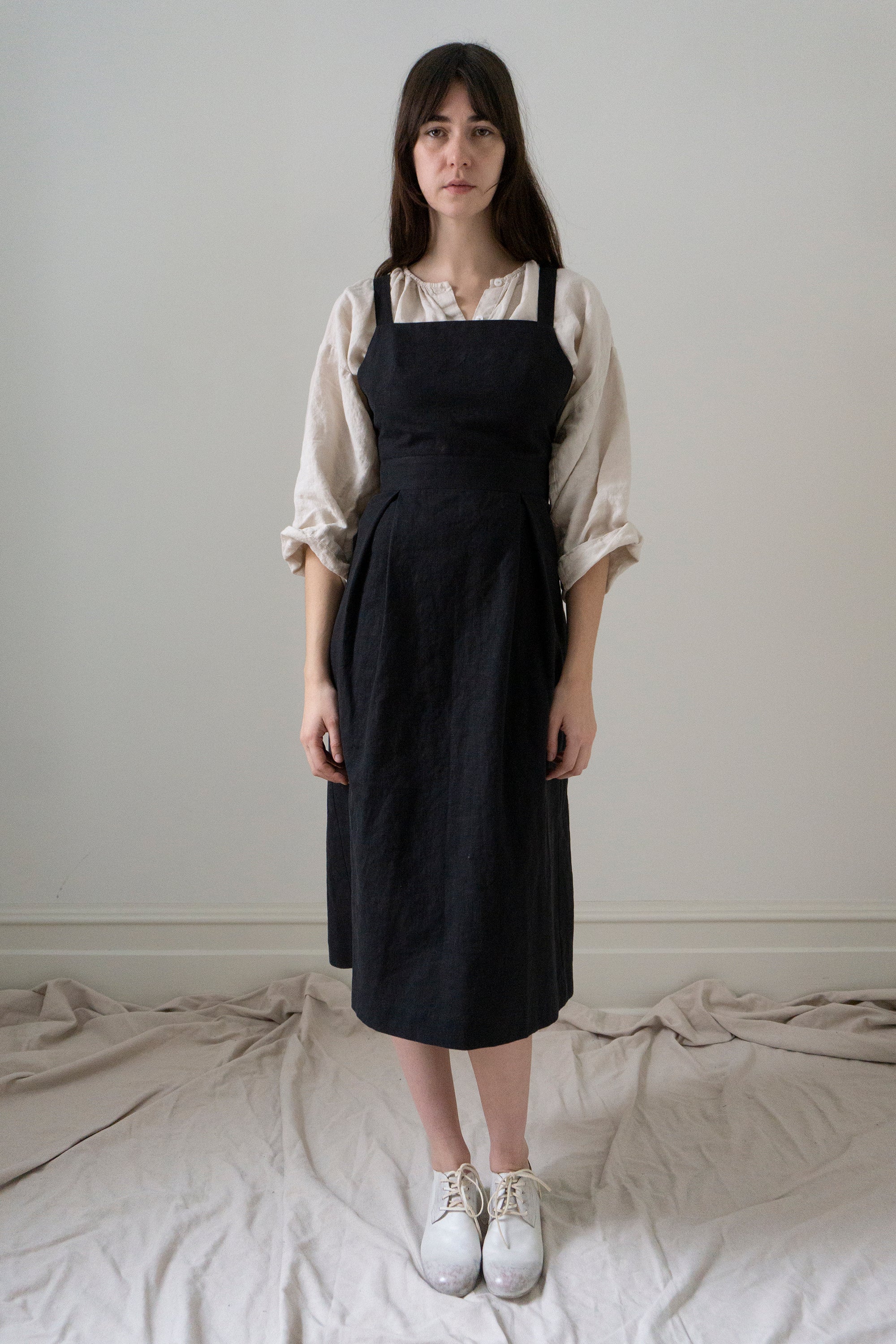 Zephyrine Apron Dress - Black