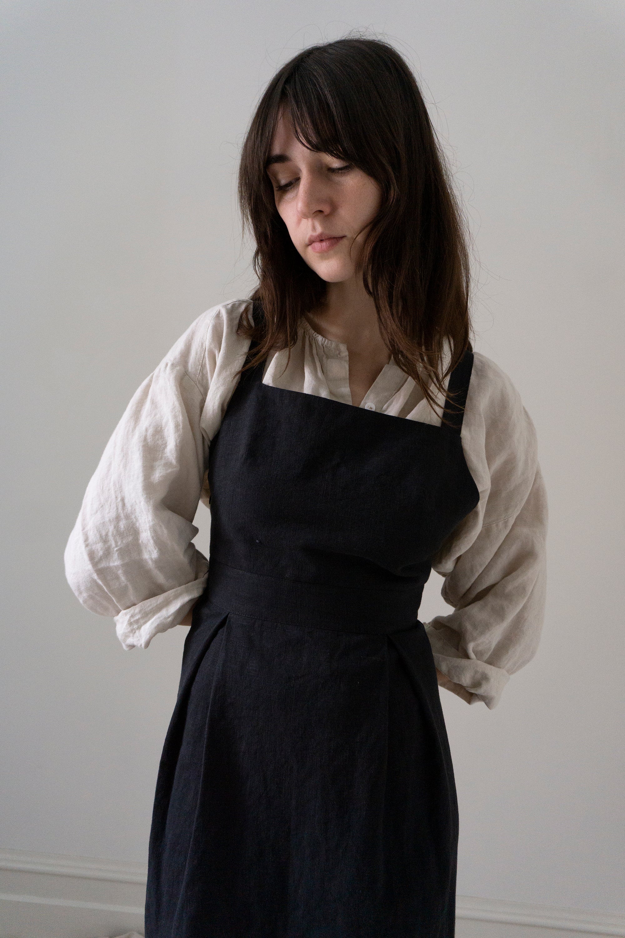 Zephyrine Apron Dress - Black